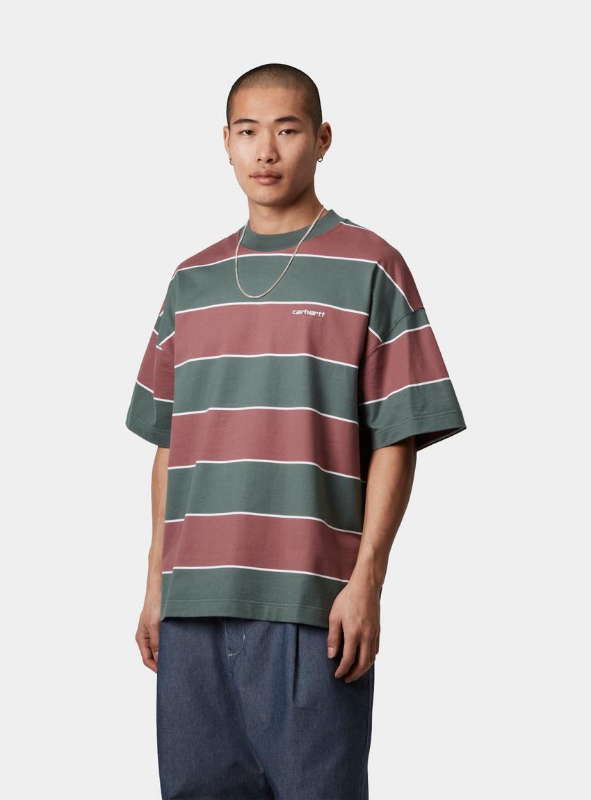★ドイツ発*carhartt WIP*新作*Quinby stripe Tシャツ/PINE★ Carhartt WIP S/S Quinby T-Shirt, Quinby Stripe, Silver Pine