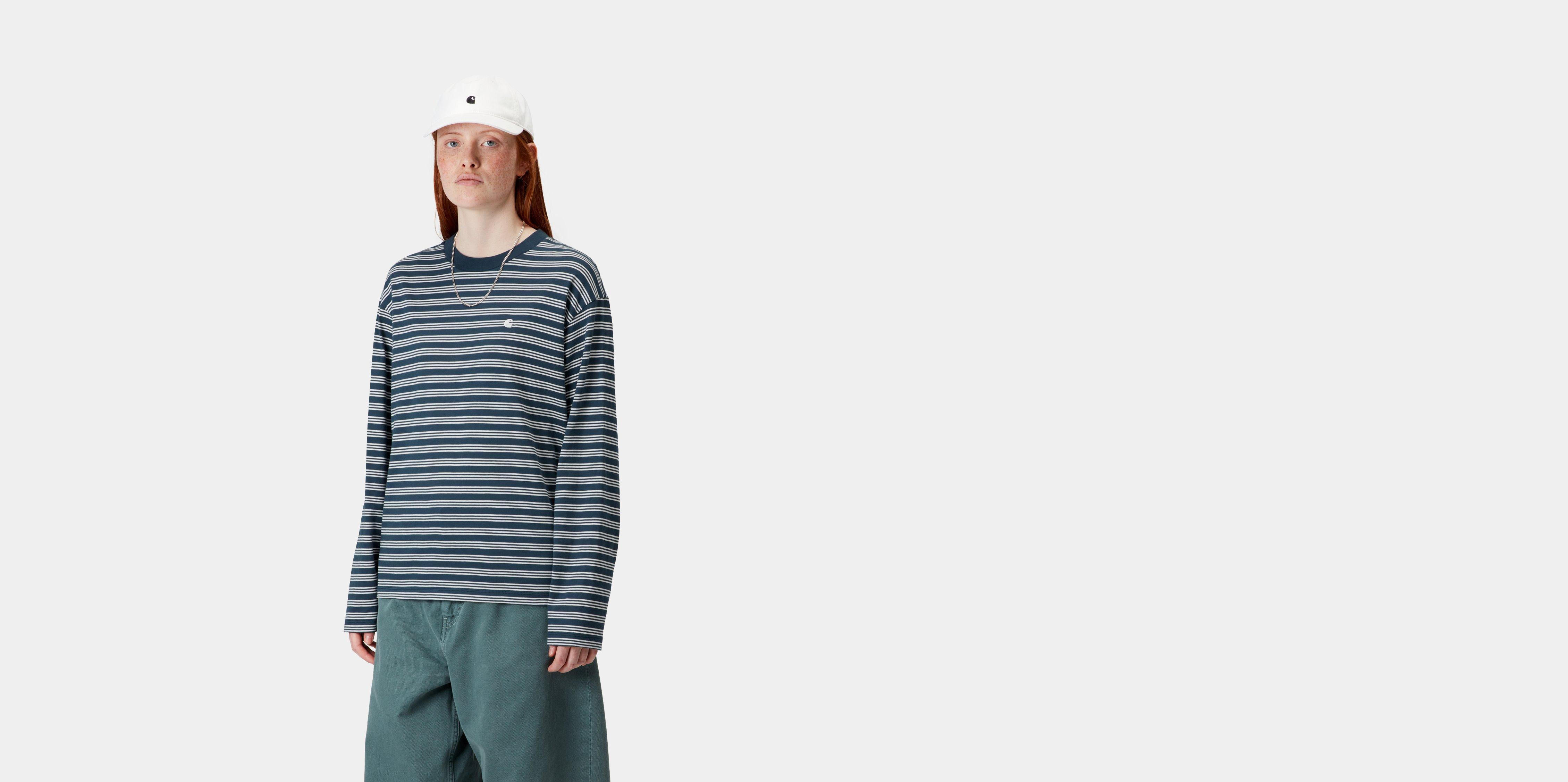 Carhartt WIP W' L/S Sydney T-Shirt Sydney Stripe, Dusky Blue | blue|multicolor | XS | Women