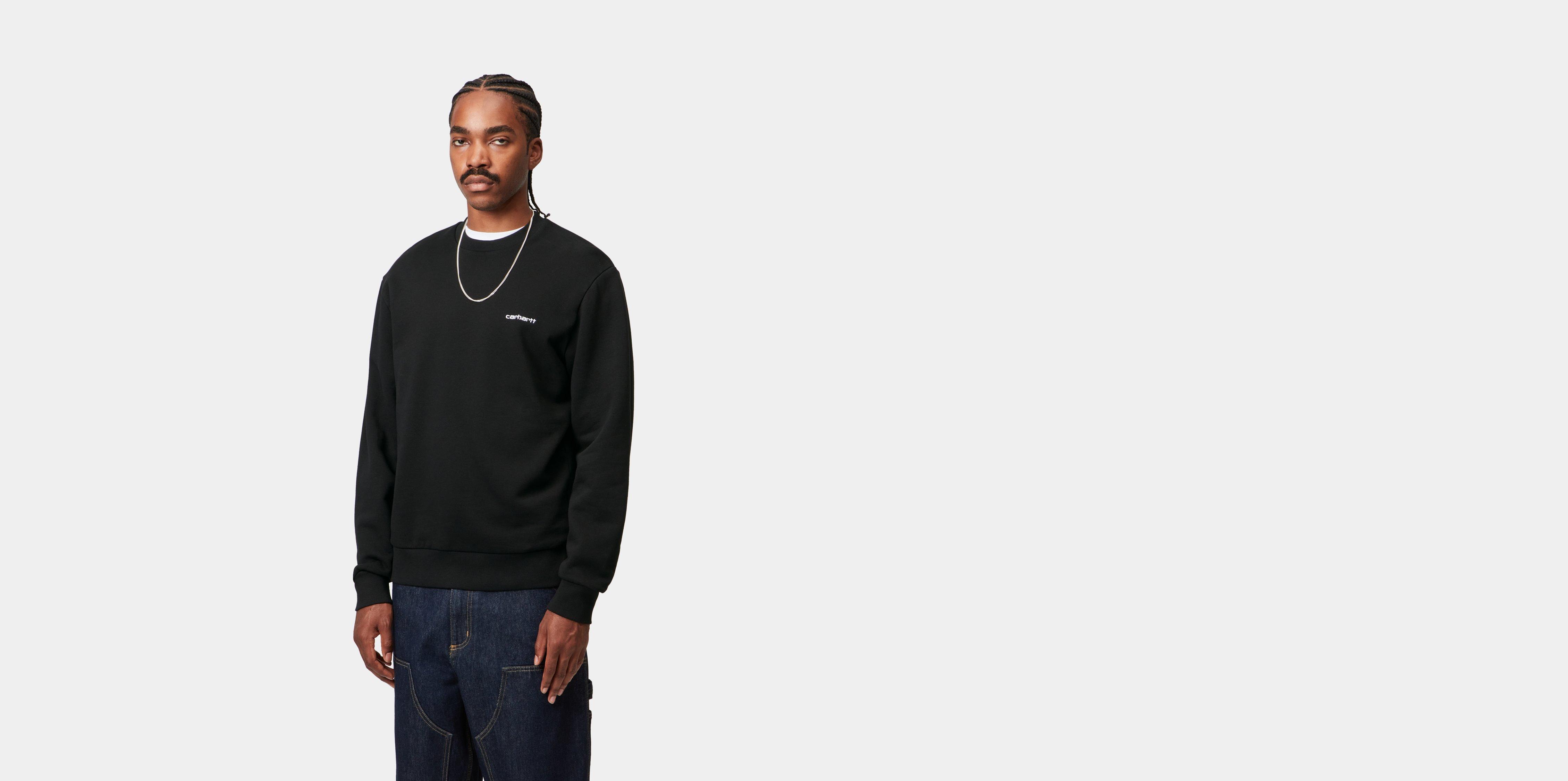 Carhartt WIP Script Embroidery Sweatshirt Black / White | L | Men