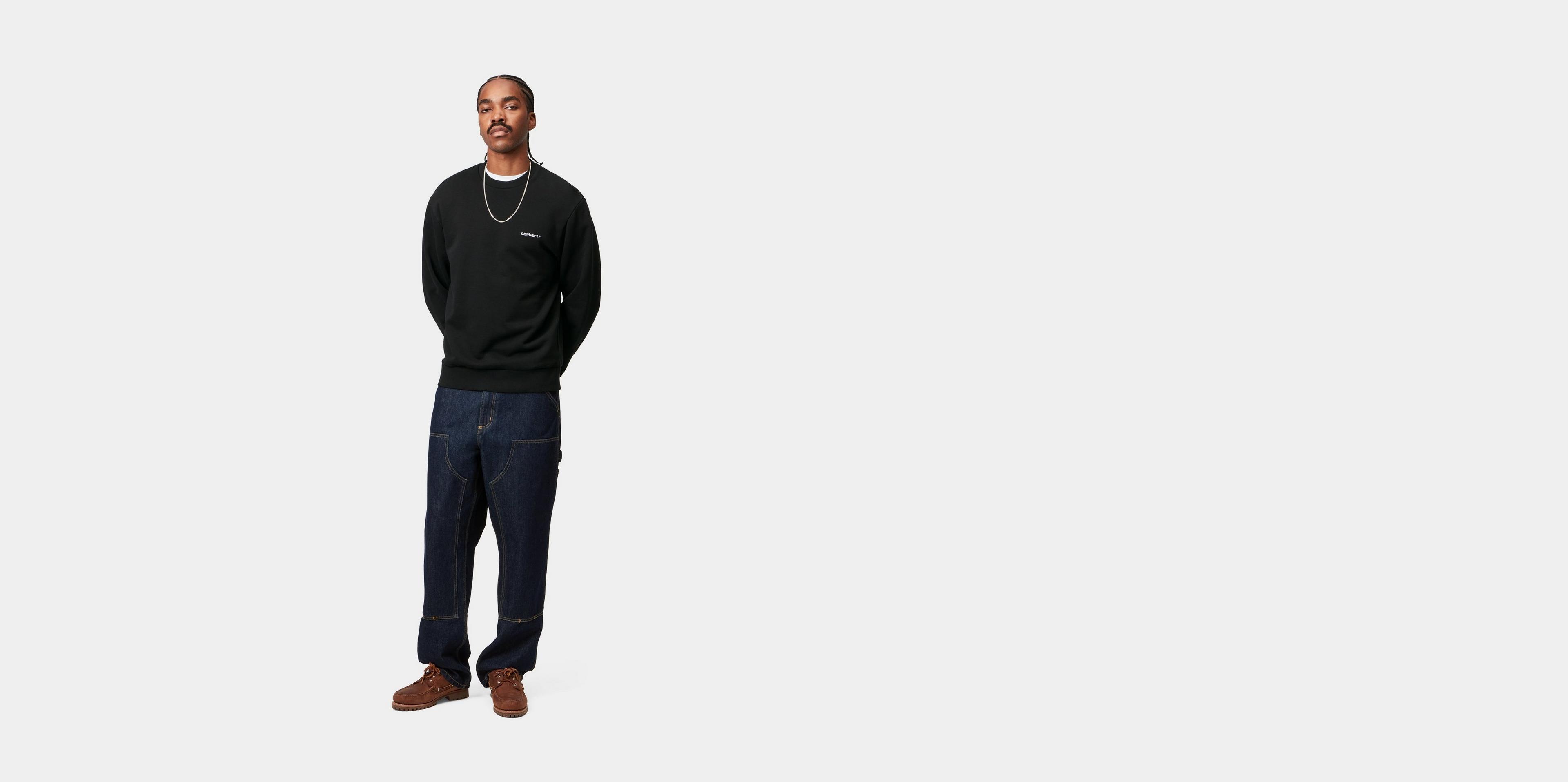Carhartt WIP Script Embroidery Sweatshirt, Black / White