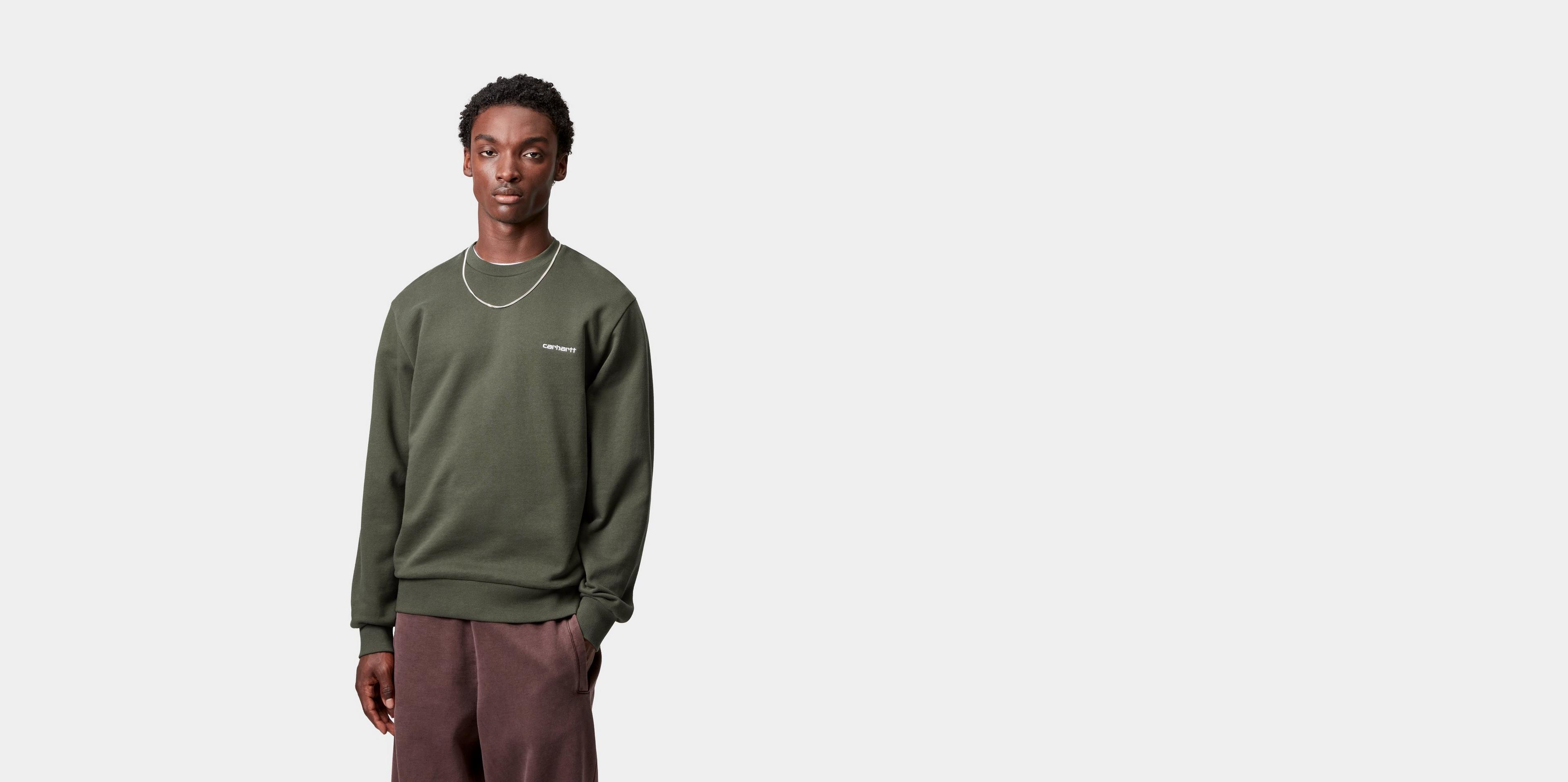 【関税込み】Carhartt \"Script Embroidery\" sweatshirt Carhartt WIP Script Half Zip Sweatshirt, Black/White
