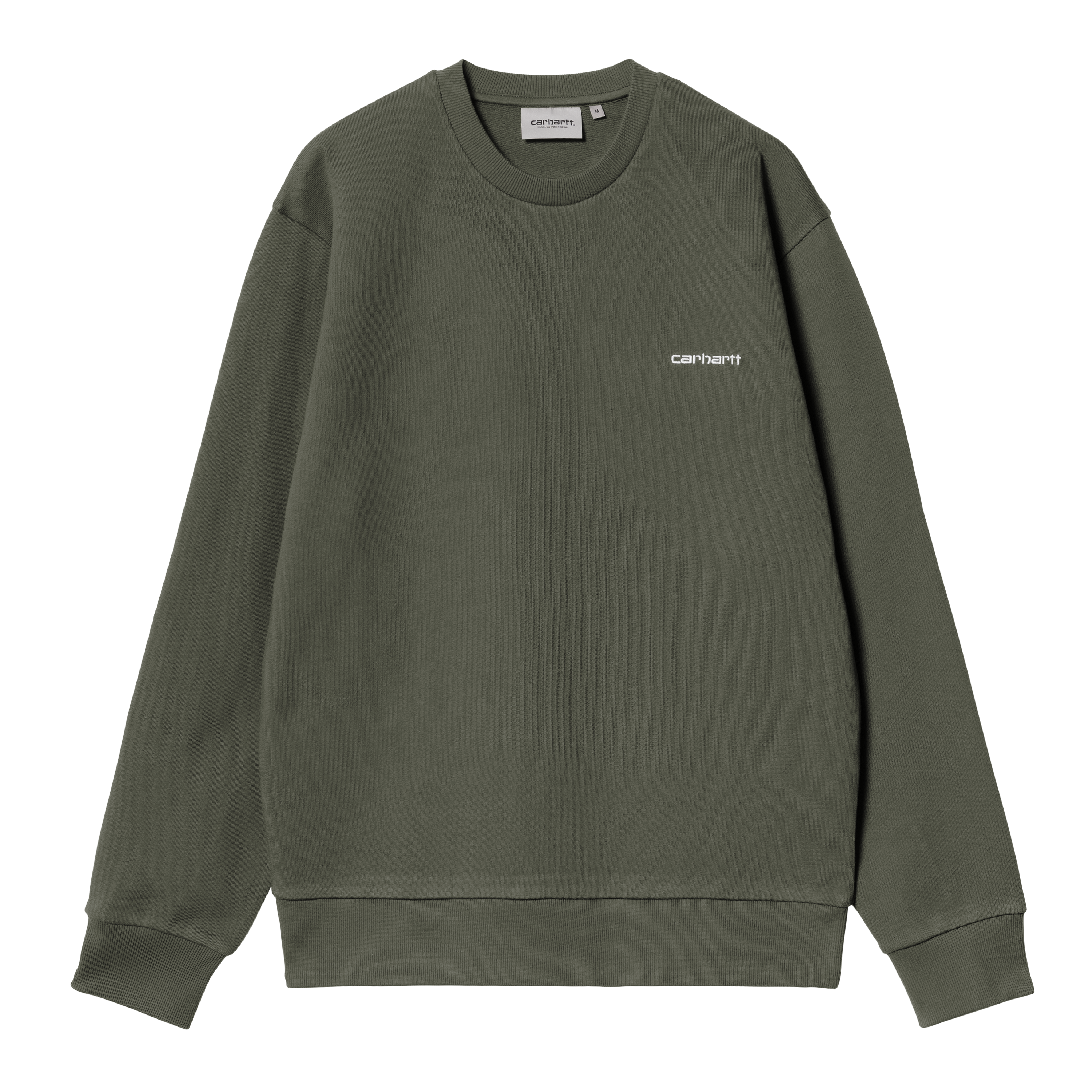 Carhartt WIP Script Embroidery Sweatshirt, Opuntia / White
