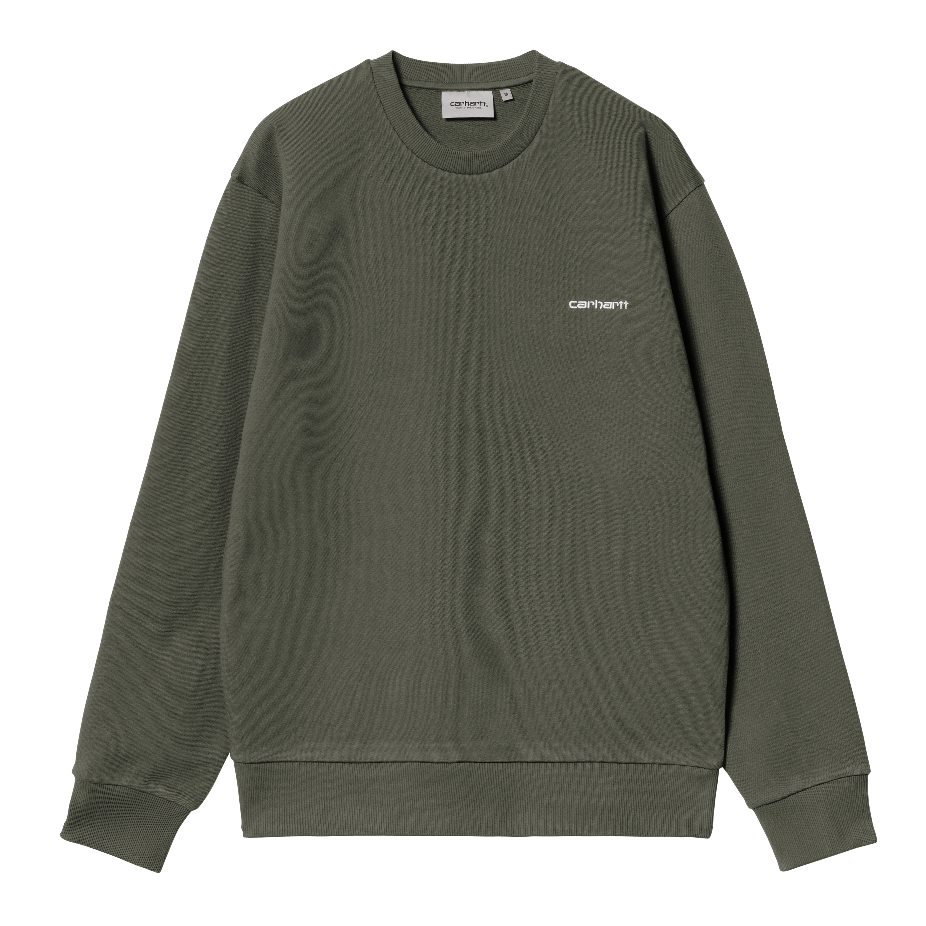 Carhartt WIP Script Embroidery Sweatshirt, Opuntia / White