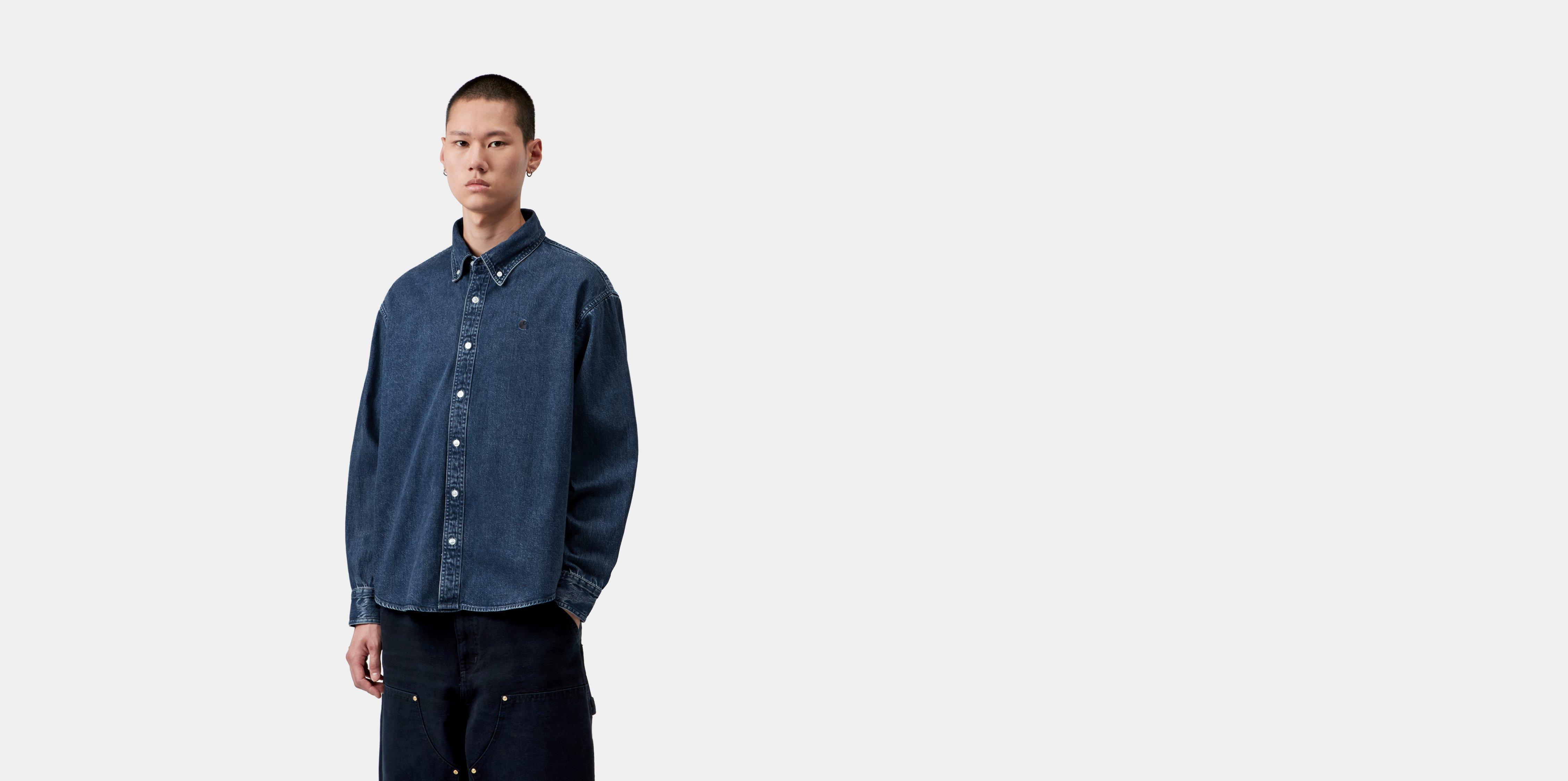 Carhartt WIP L/S Lucas Shirt Blue stone washed | L | Men