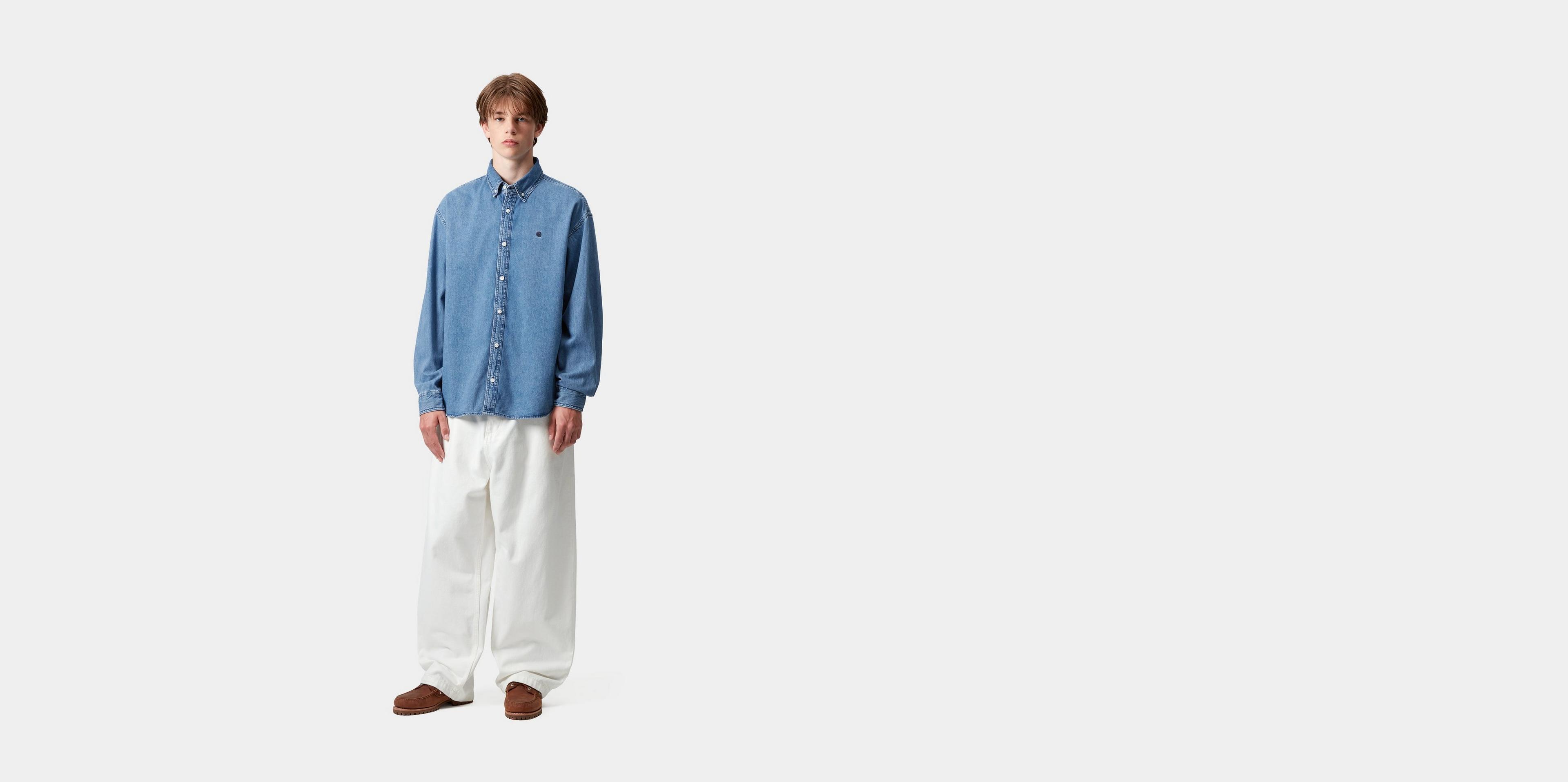 ★ドイツ発*carhartt WIP*新作*Lucas デニム半袖シャツ/BS★ Carhartt WIP L/S Lucas Shirt, Blue | Official Online Store
