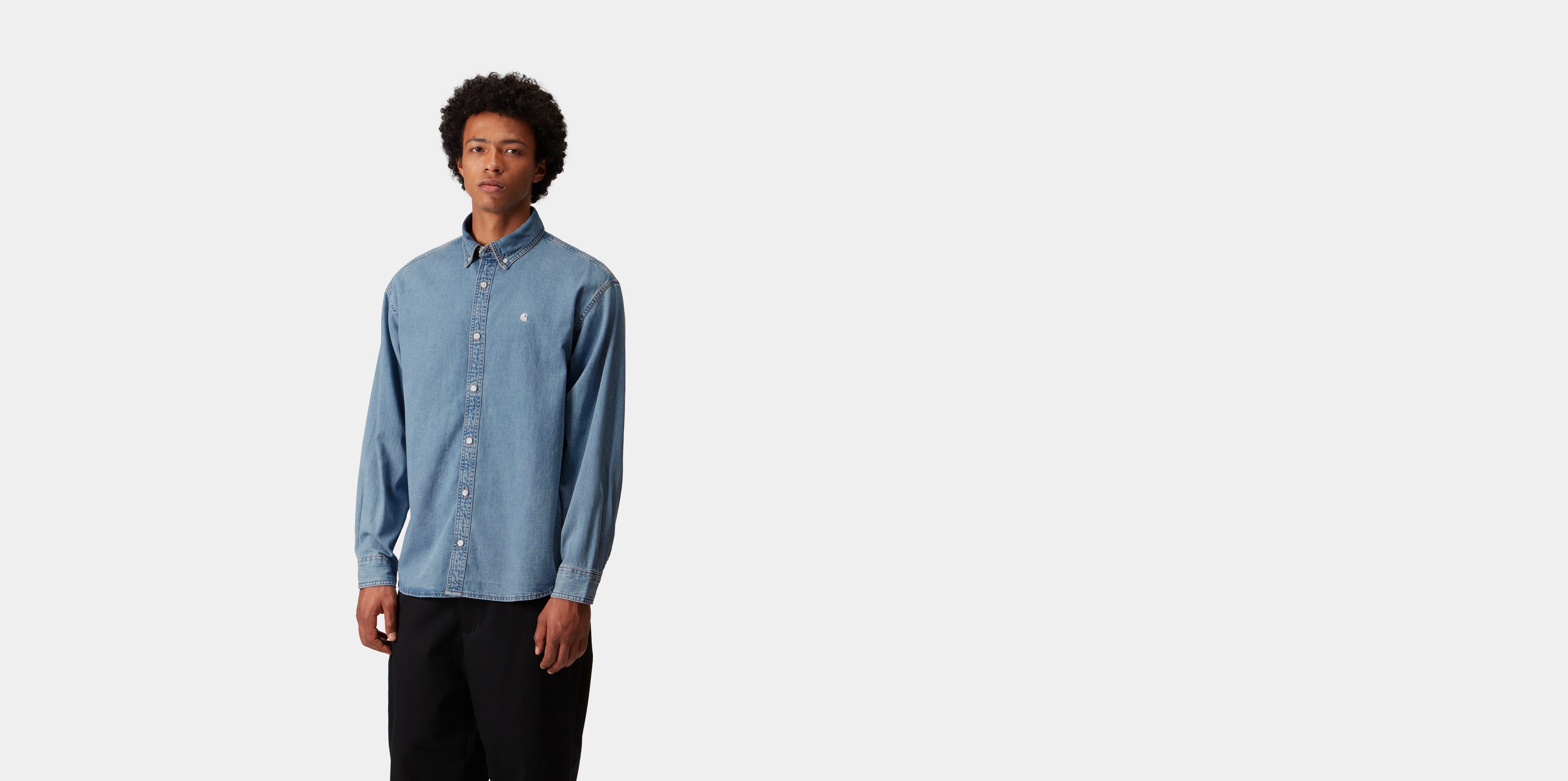 ★ドイツ発*carhartt WIP*新作*Lucas デニム半袖シャツ/BS★ Carhartt WIP L/S Lucas Shirt, Blue | Official Online Store