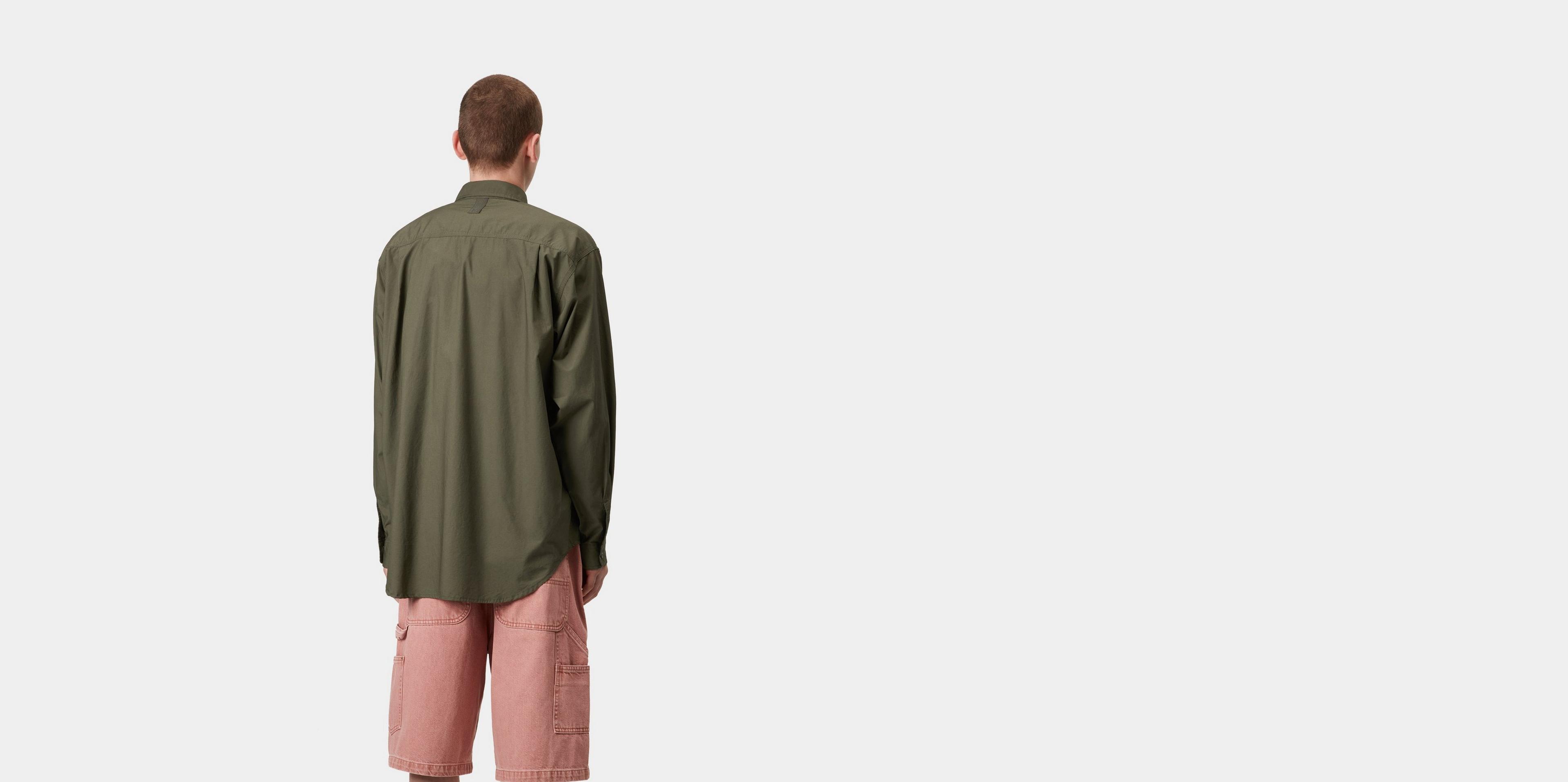 Tシャツ・カットソー Carhartt Bottle green poplin L/S Irwin Shirt (I034530 41XX) Carhartt WIP - LS Irwin Shirt - Paul & friends