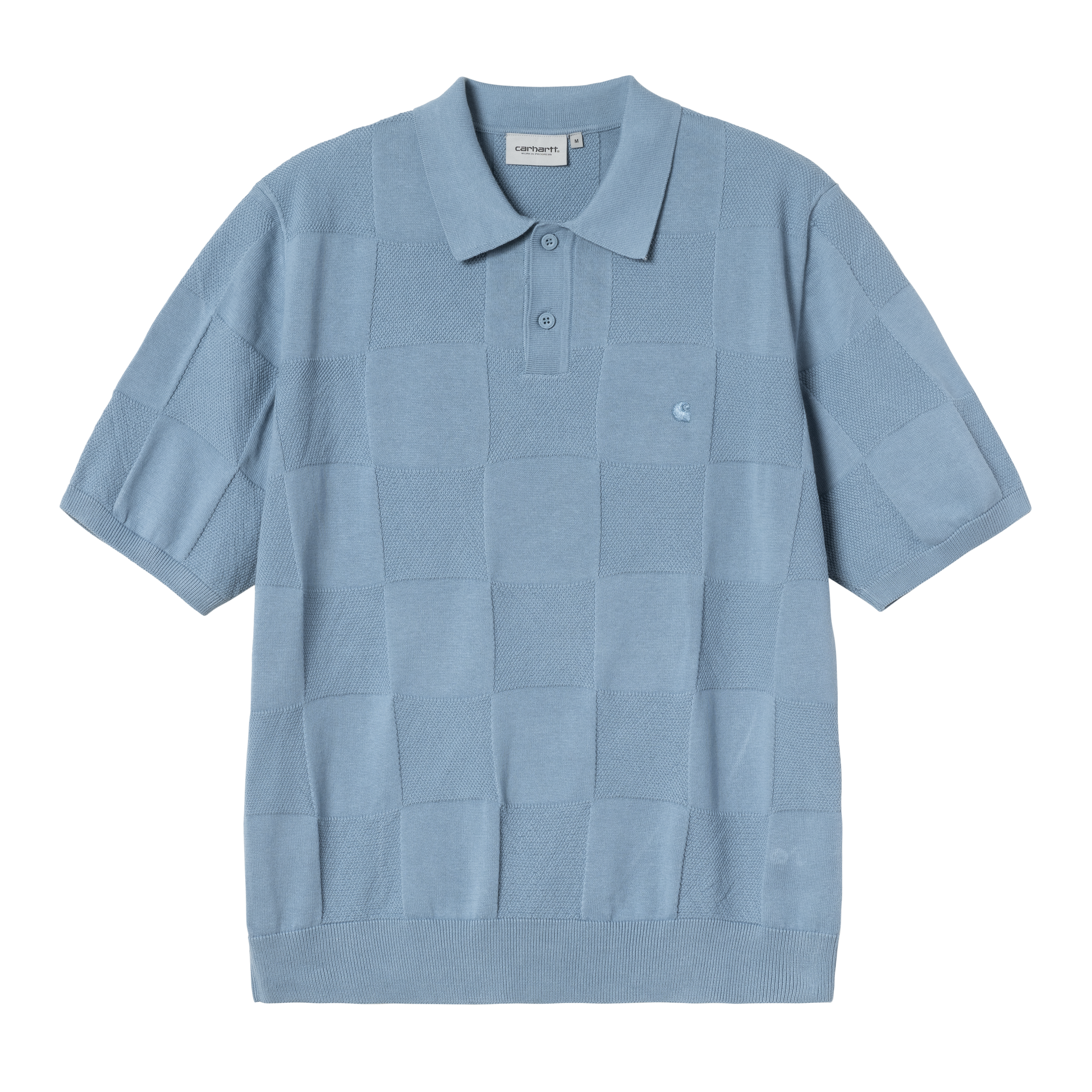 Carhartt WIP☆S/S CHECKER POLO☆XLニットポロシャツ Carhartt WIP S/S Checker Polo, Frosted Blue | Official