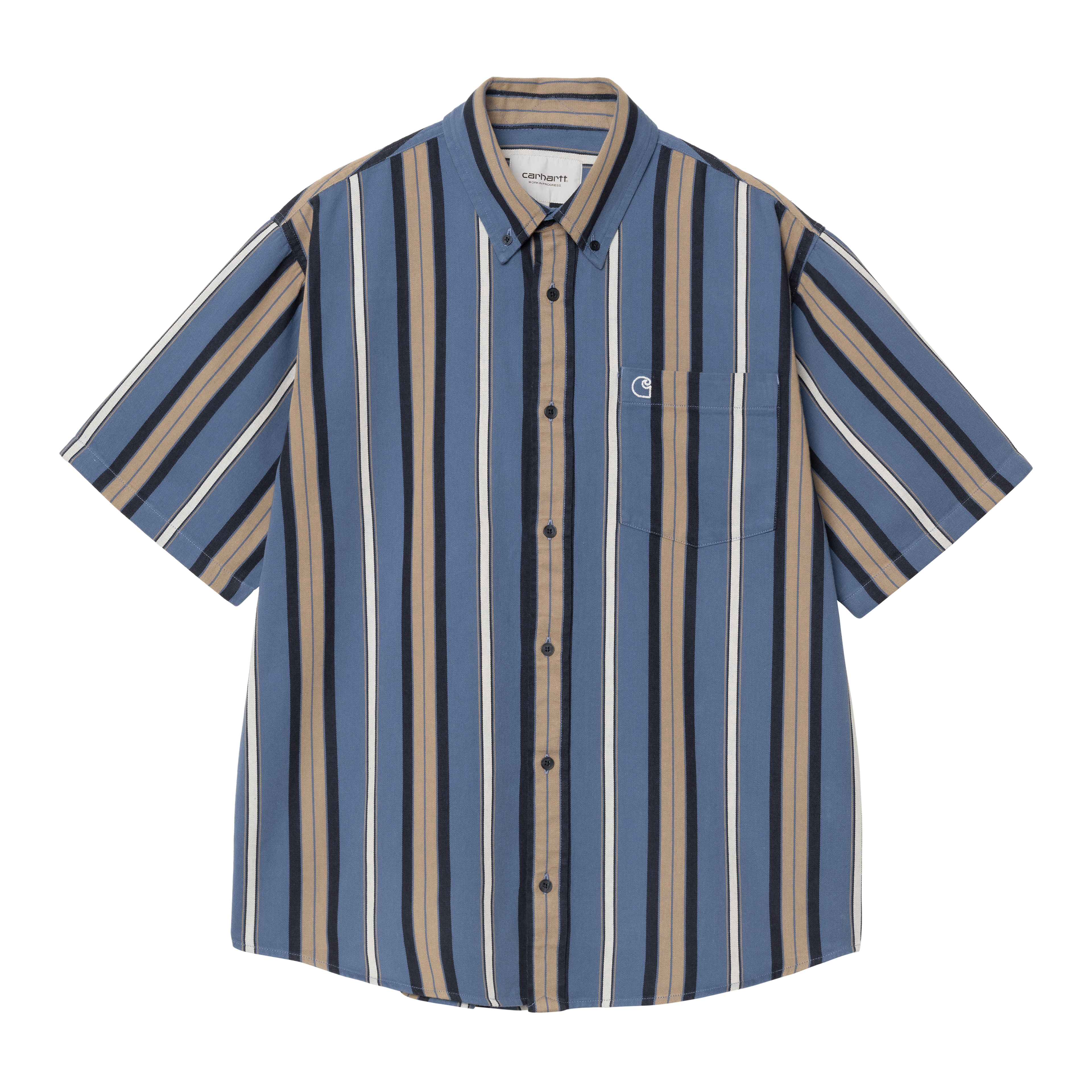 【Carhartt】S/S JARRELL SHIRT R6579 Carhartt WIP S/S Jarrell Shirt, Jarrell Stripe, Blue Iris