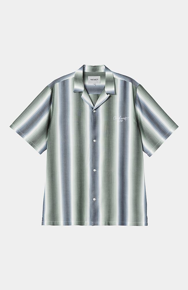 ★ドイツ発*carhartt WIP*新作*Dashner 半袖シャツ/PARK★ Carhartt WIP S/S Dashner Shirt, Dashner Stripe, Park / White