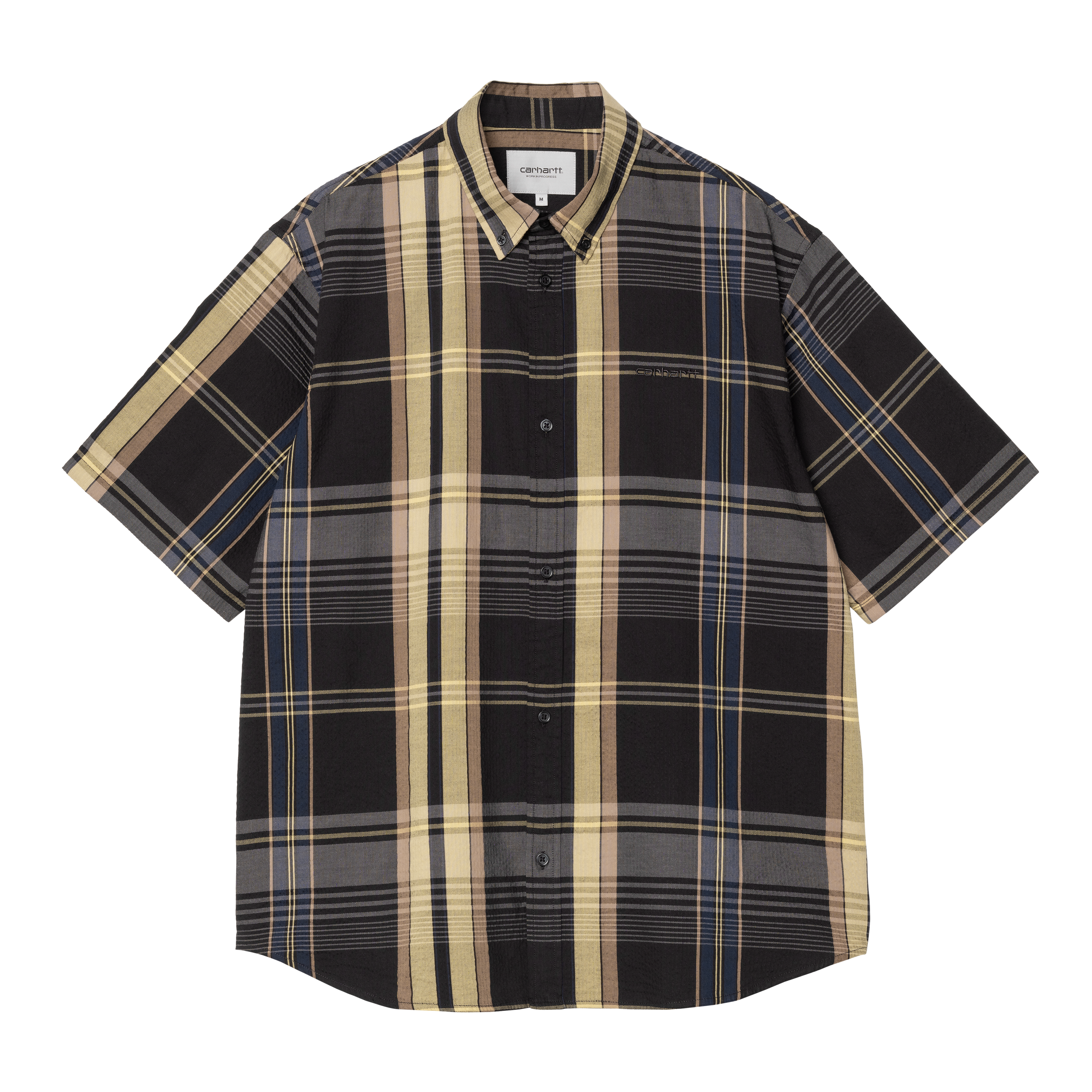 Tシャツ・カットソー Carhartt SS25 SS ROSLIN SHIRT (I0345462UXXX NATURAL) Carhartt WIP S/S Roslin Shirt, Roslin Check, Black / Black