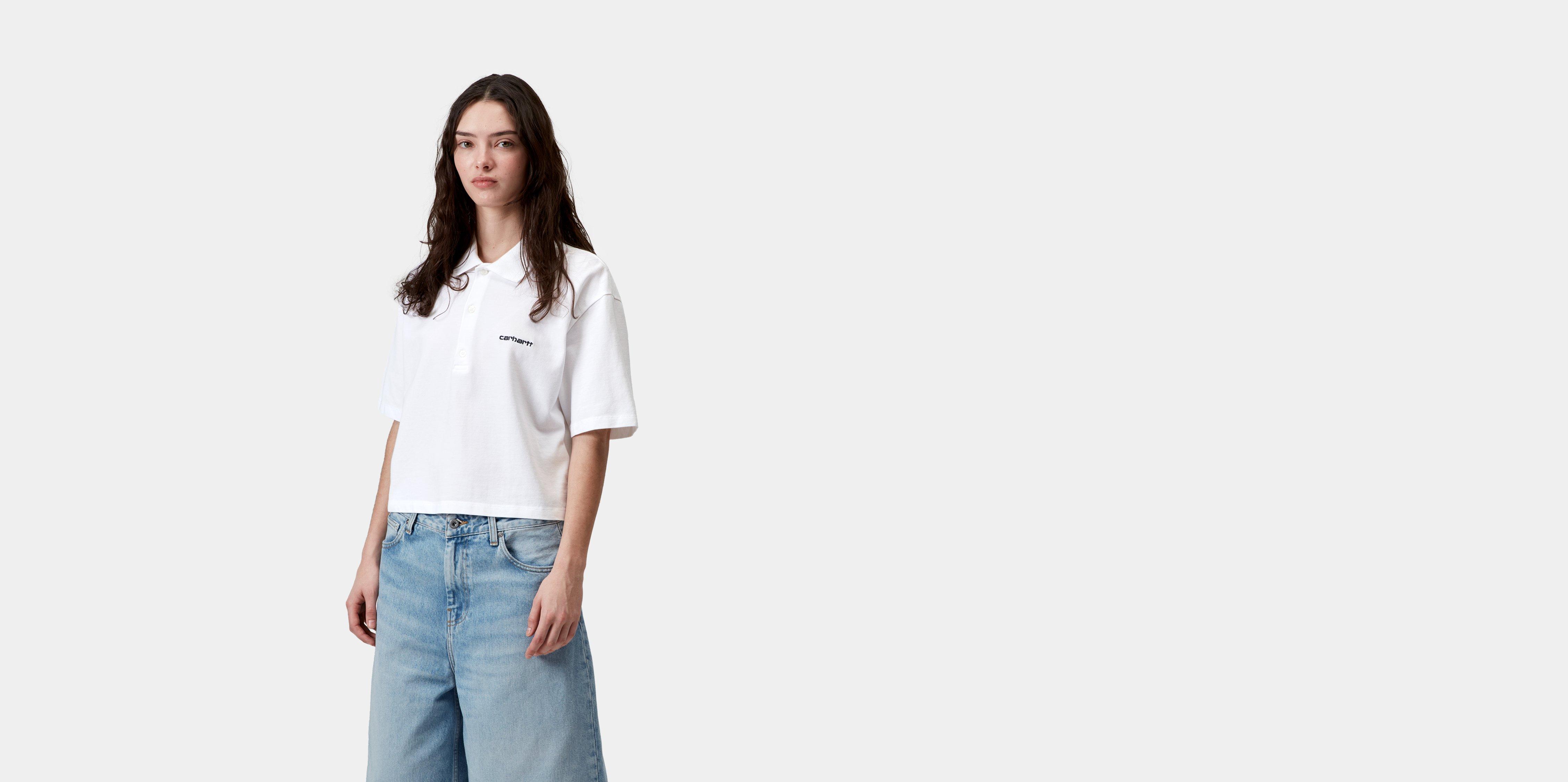 Carhartt WIP W' S/S Carhartt Script Polo T-Shirt White / Black | S | Women