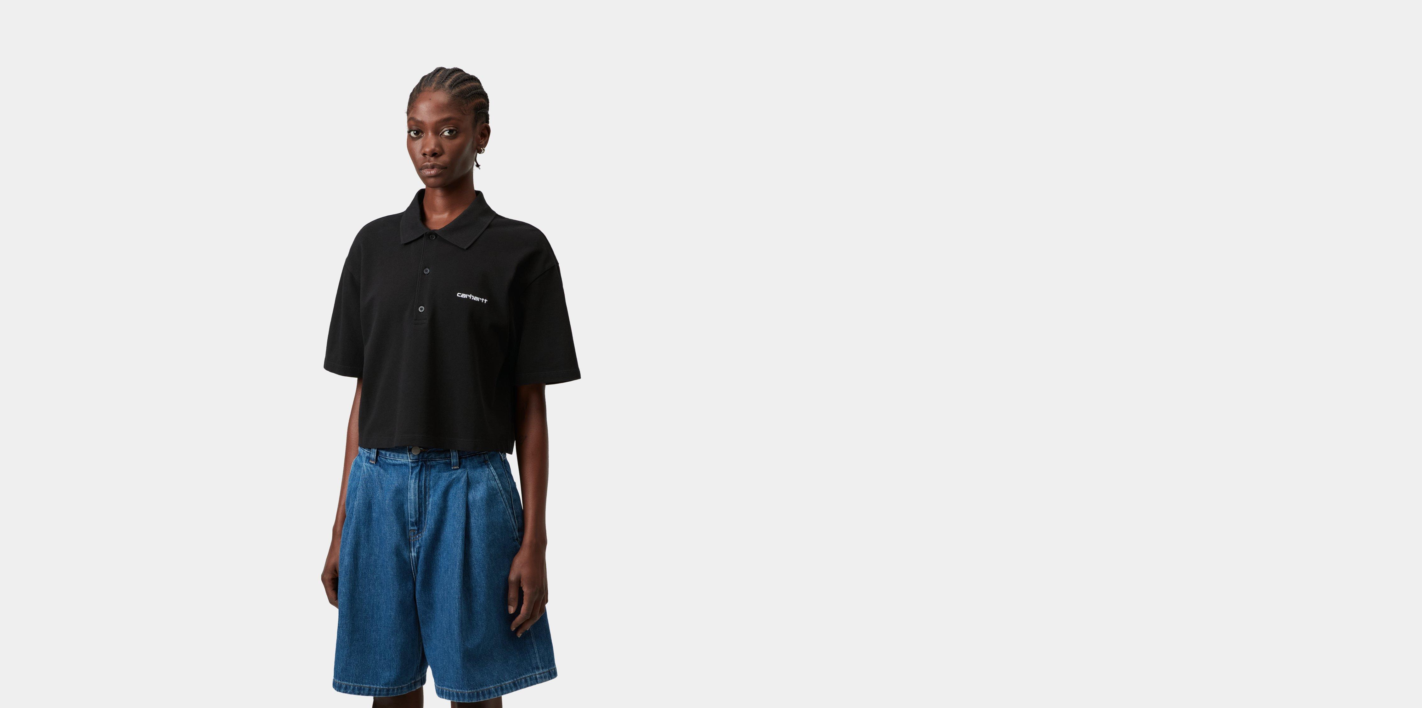 Carhartt WIP W' S/S Carhartt Script Polo T-Shirt Black / White | XS | Women