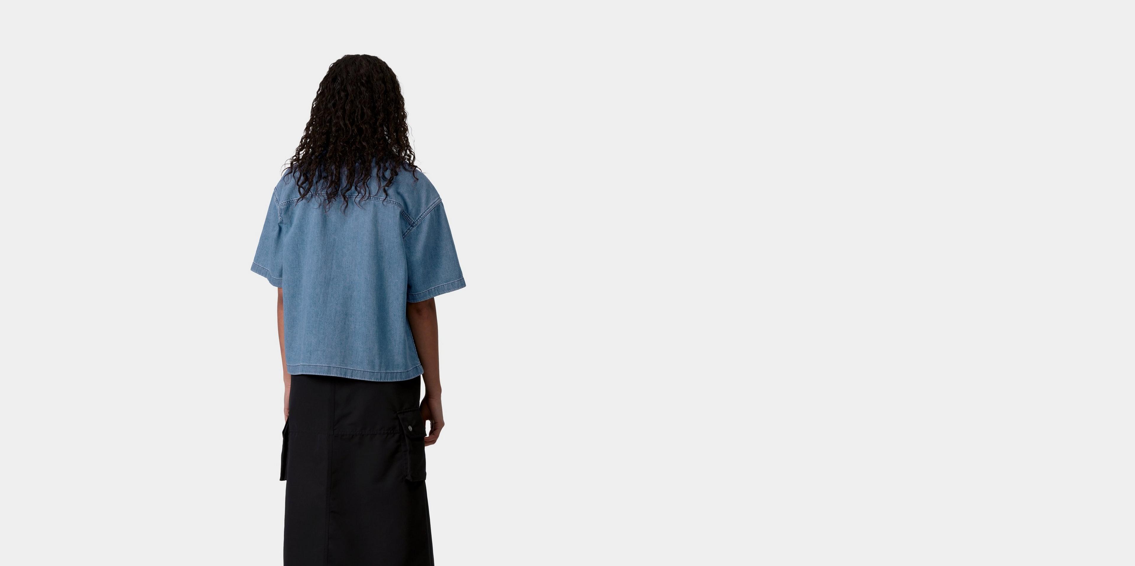 carhartt　W SHORT-SLEEVE LOVILIA SHIRTS Carhartt WIP W' S/S Lovilia Shirt, Blue | Official Online Store