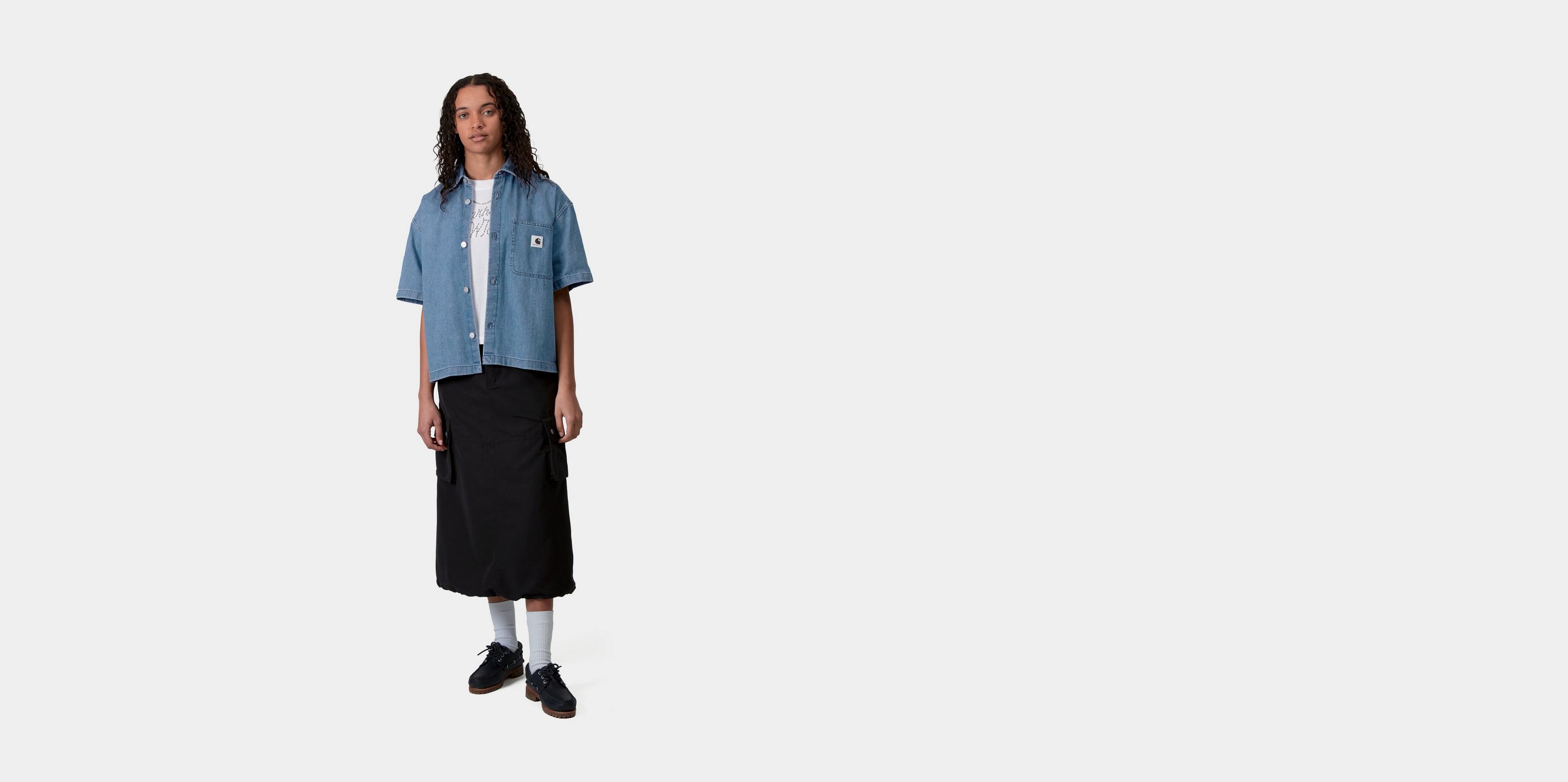 【アーバンリサーチサニーレーベル】carhartt　W SHORT−SLEEVE LOVILIA SHIRTS Carhartt WIP W' S/S Lovilia Shirt, Blue | Official Online Store