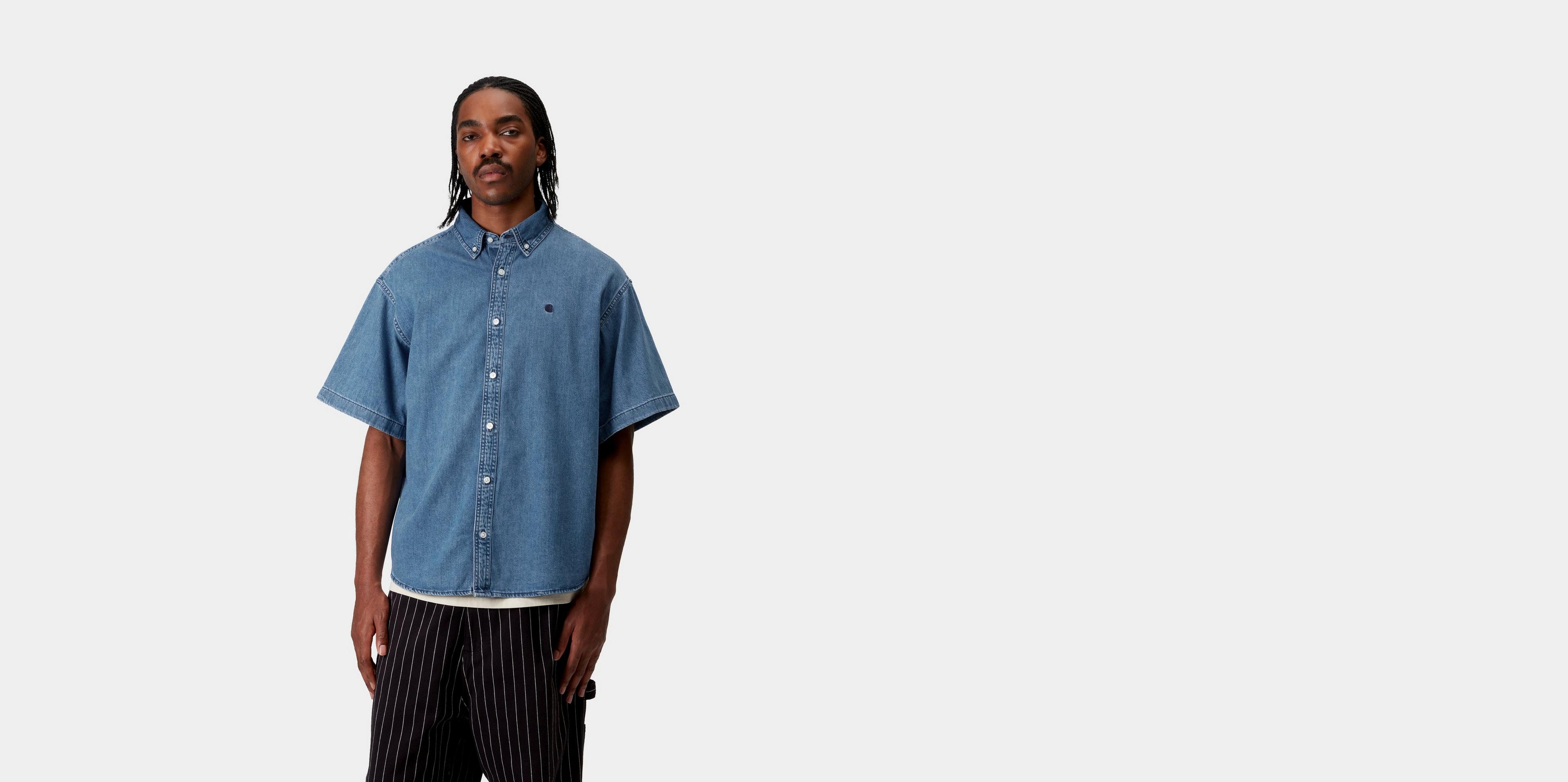 Tシャツ・カットソー Carhartt Carhartt Wip SS Lucas Shirt (I0345750106 BLUE) Carhartt WIP S/S Lucas Shirt, Blue | Official Online Store