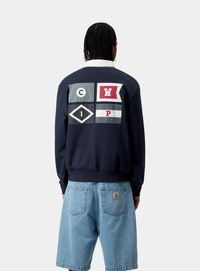★ドイツ発*carhartt WIP*新作*Flags ラグビースウェット/GR★ Carhartt WIP Flags Rugby Sweatshirt, Space | Official Online
