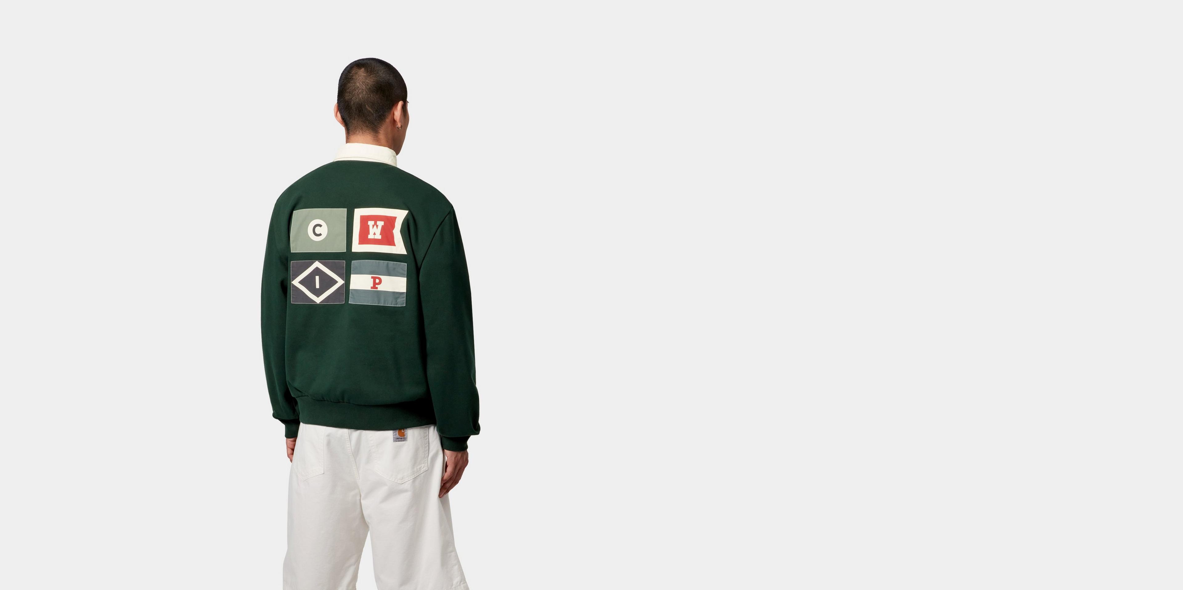 Carhartt WIP Flags Rugby Sweatshirt, Conifer | Official