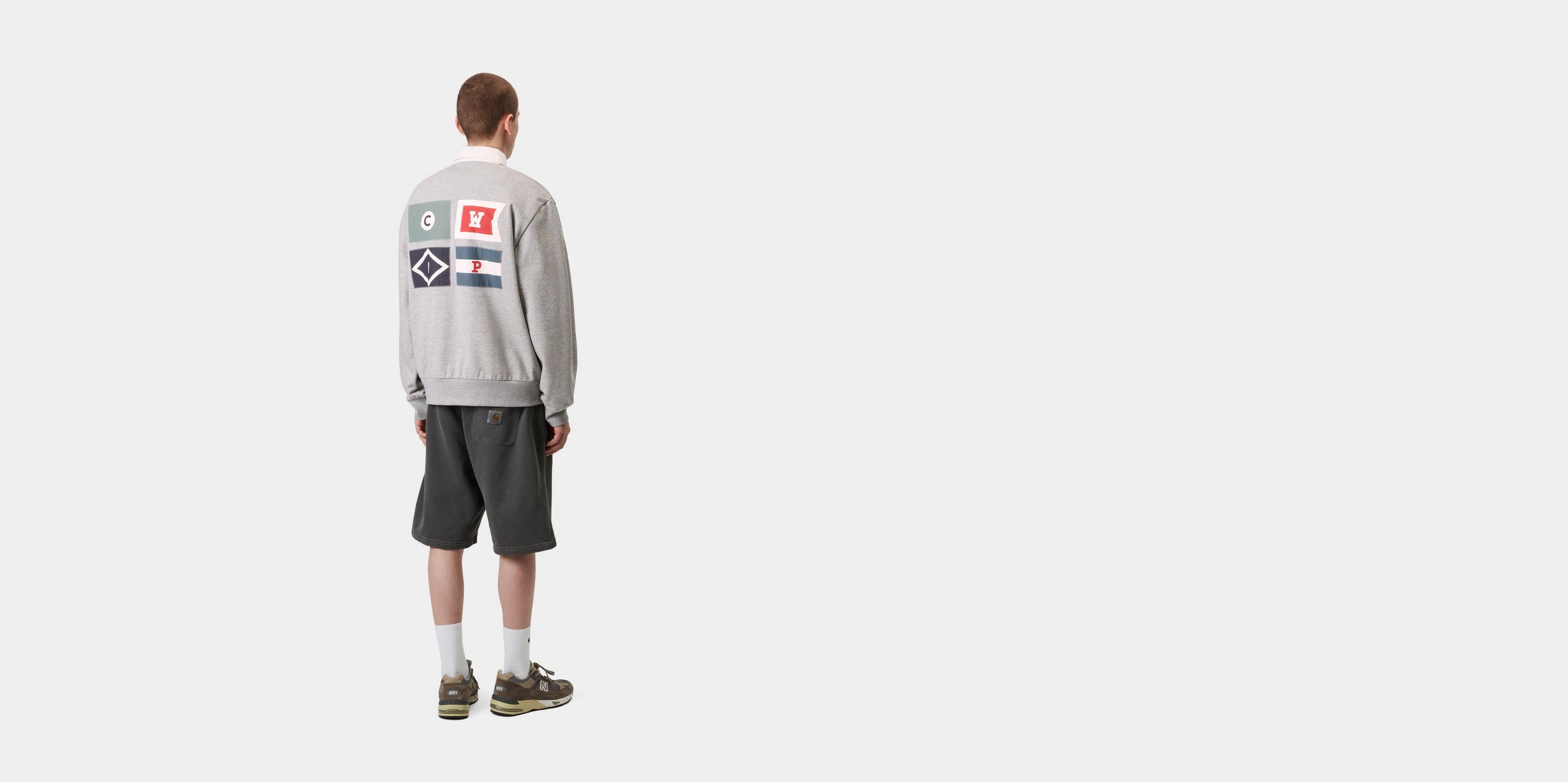Carhartt WIP Flags Rugby Sweatshirt, Grey Heather | Official