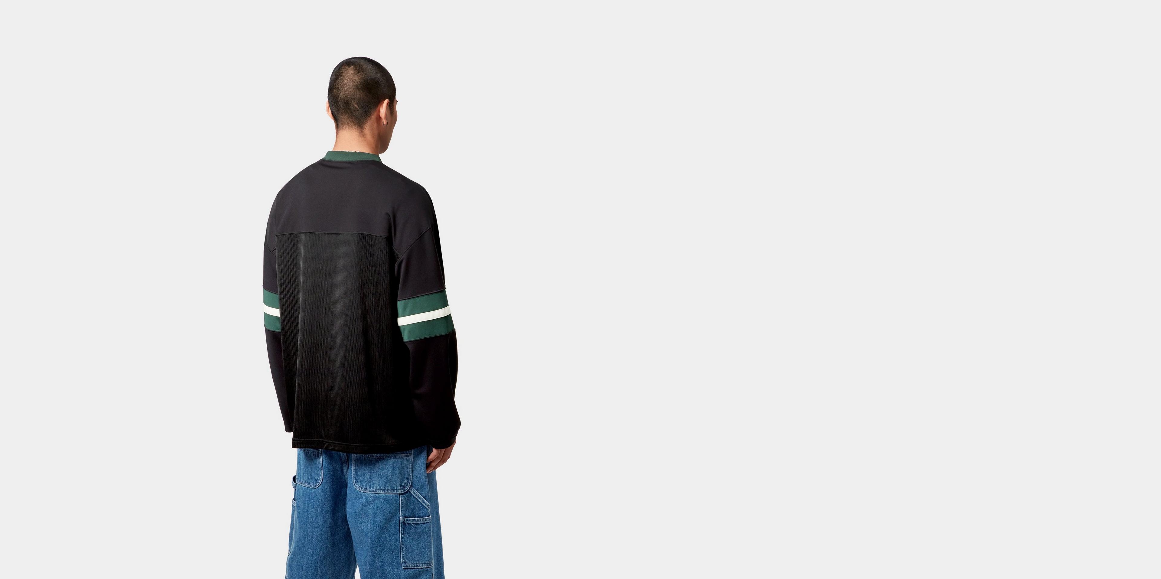 CARHARTT WIP｜ (L/S Detroit Mesh T-Shirt (I034620 3A0XX) Carhartt WIP L/S Detroit Mesh T-Shirt, Black / Conifer / Wax