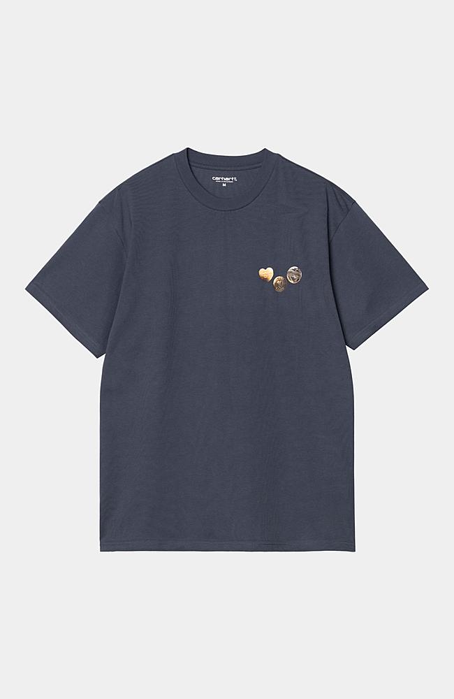 ★ドイツ発*carhartt WIP*新作*Button Tシャツ/BLUE★ Carhartt WIP S/S Button T-Shirt, Blue | Official Online Store