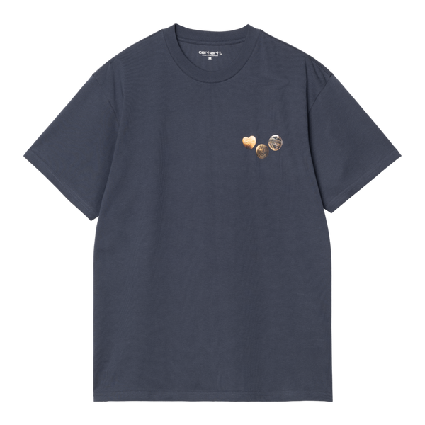 S/S Button T-Shirt Blue