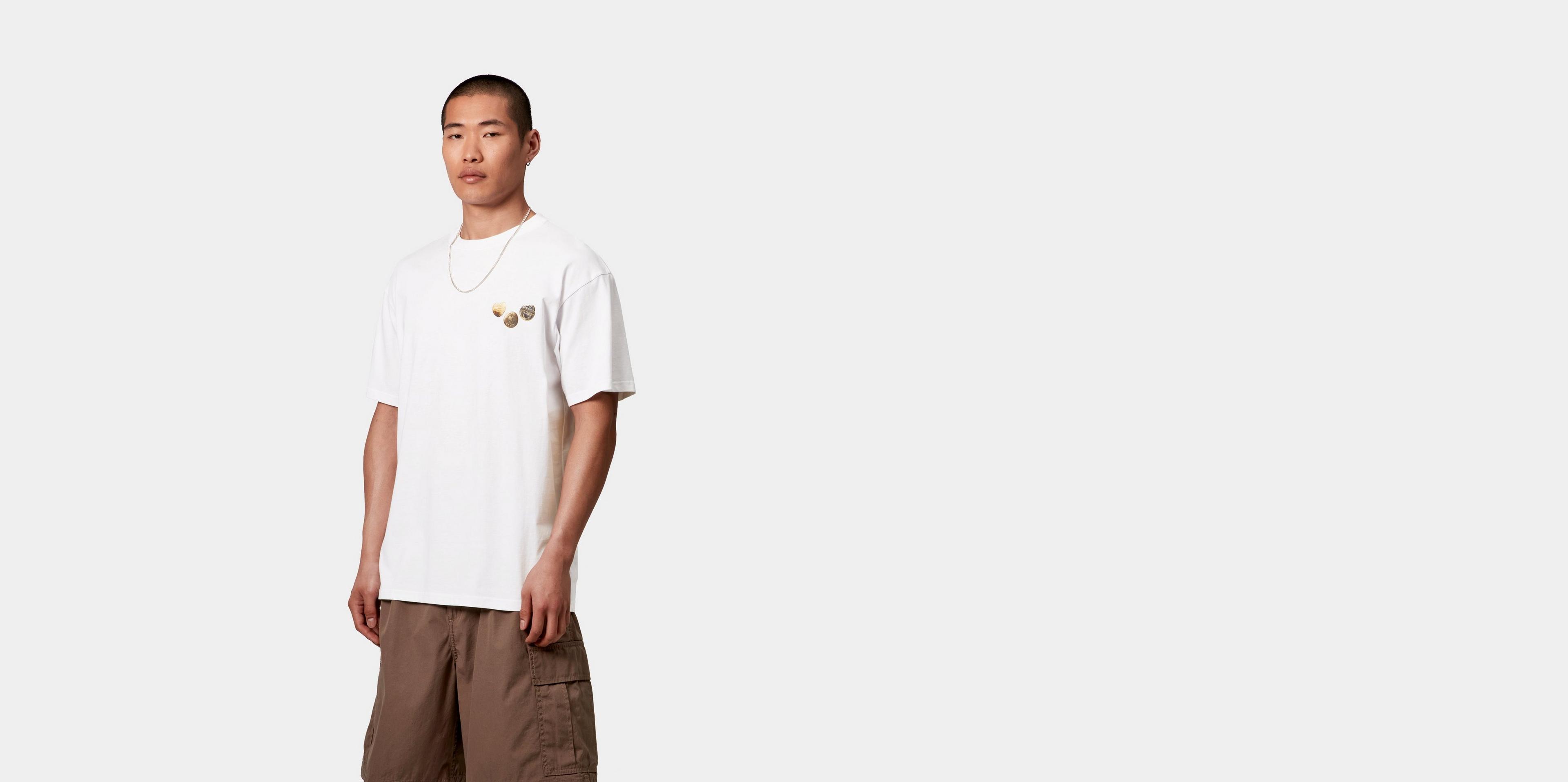 [CARHARTTWIP] S/S BUTTON T-SHIRT ★大人気★ Carhartt WIP S/S Button T-Shirt, Blue | Official Online Store