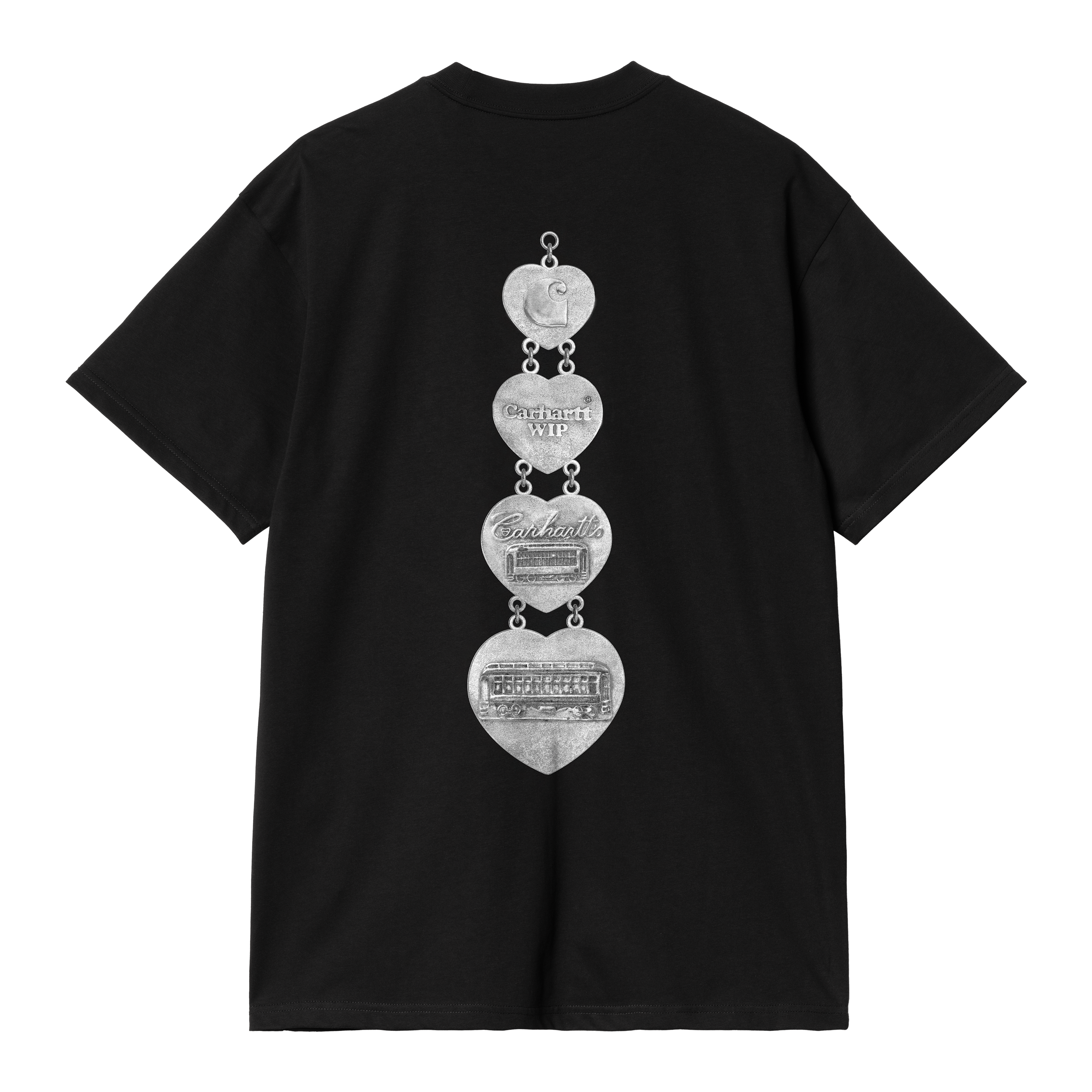 Tシャツ・カットソー CARHARTT S/S LINKED CHARMS T-SHIRT SA691 Carhartt WIP W' L/S Linked Charms T-Shirt, Black / Silver