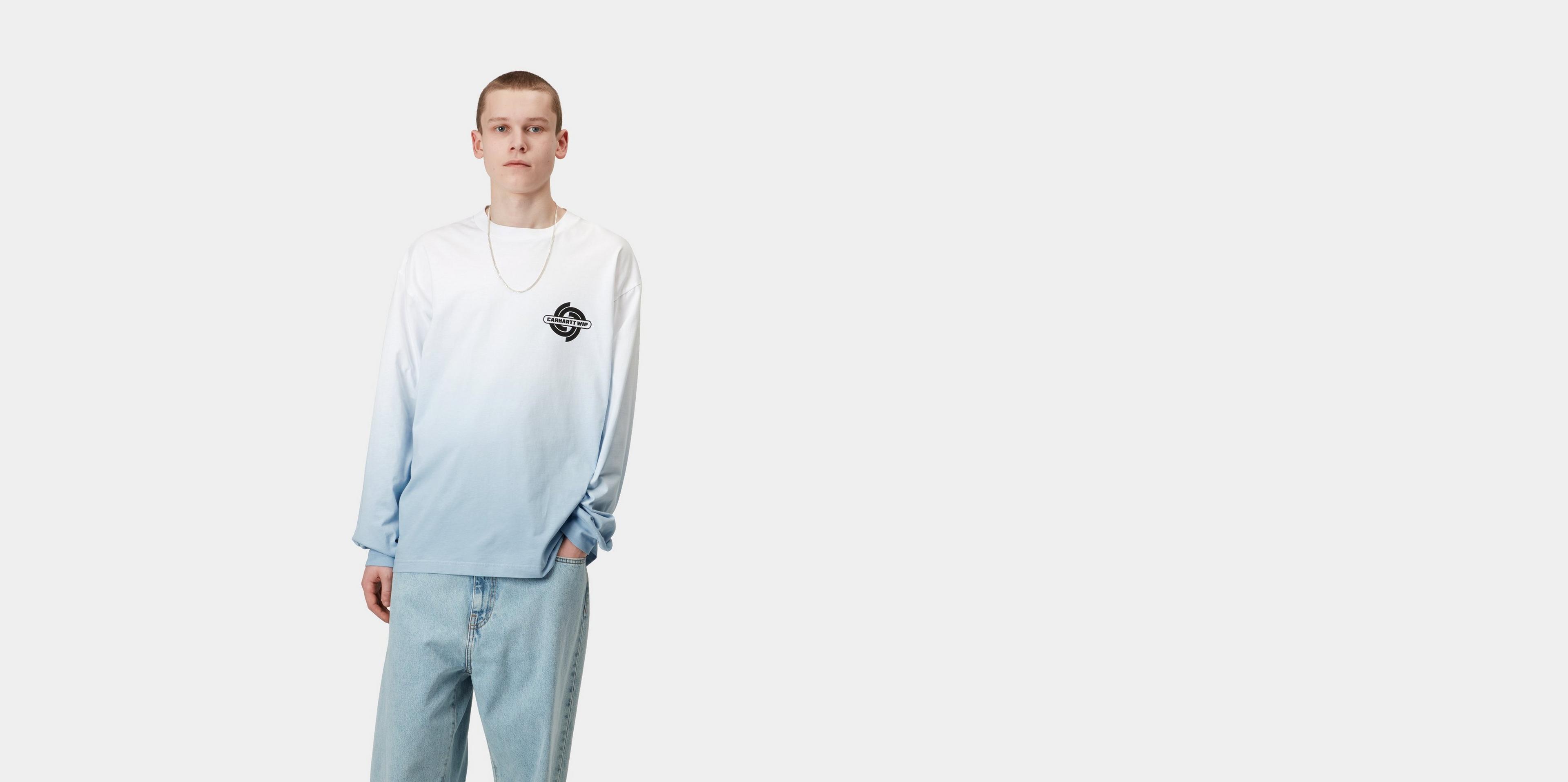 Carhartt WIP L/S Light Work T-Shirt, White / Bluebird