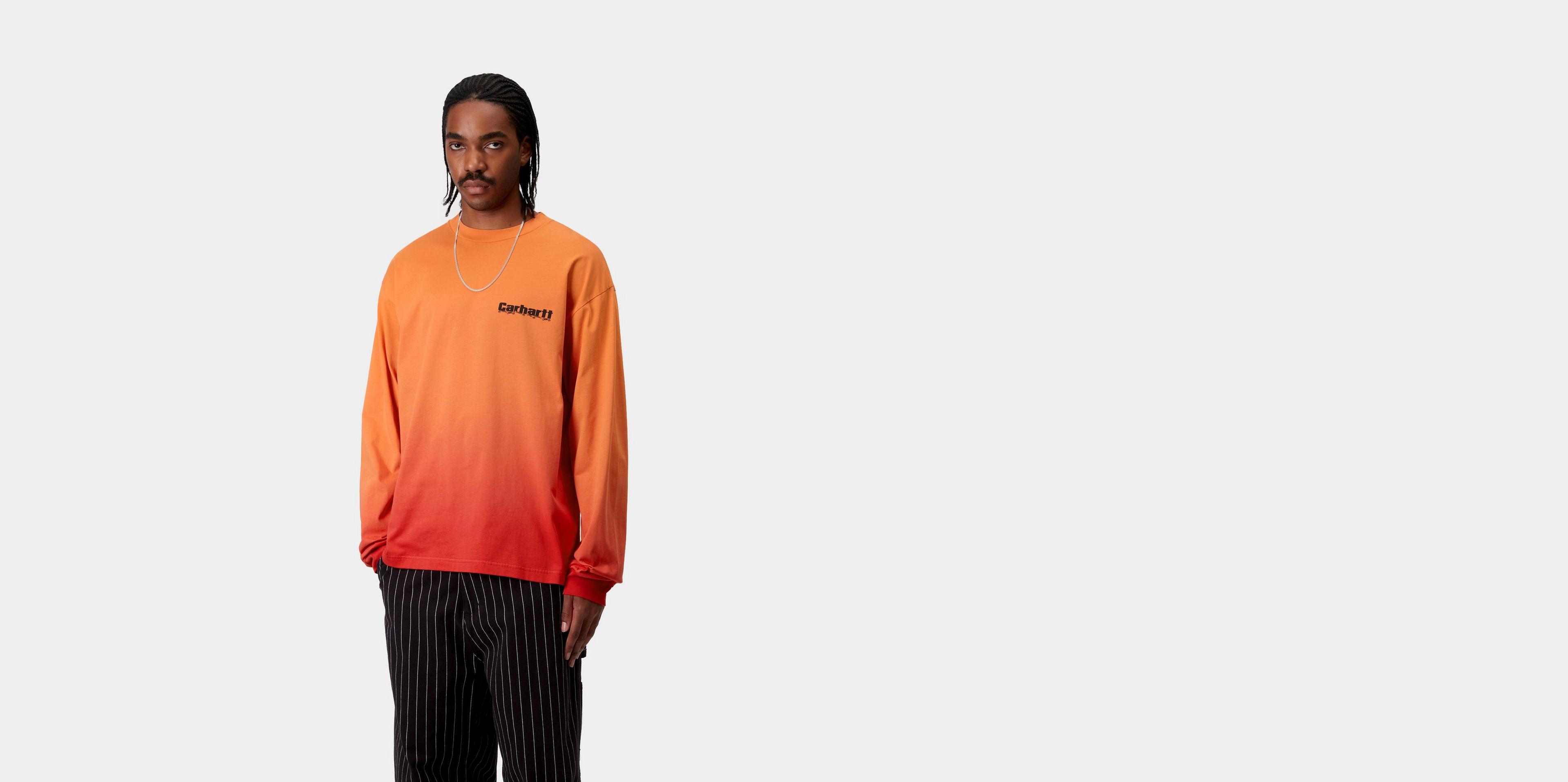 [CARHARTTWIP] L/S LIGHT WORK T-SHIRT ★大人気★ Carhartt WIP L/S Light Work T-Shirt, Pumpkin / Cherry