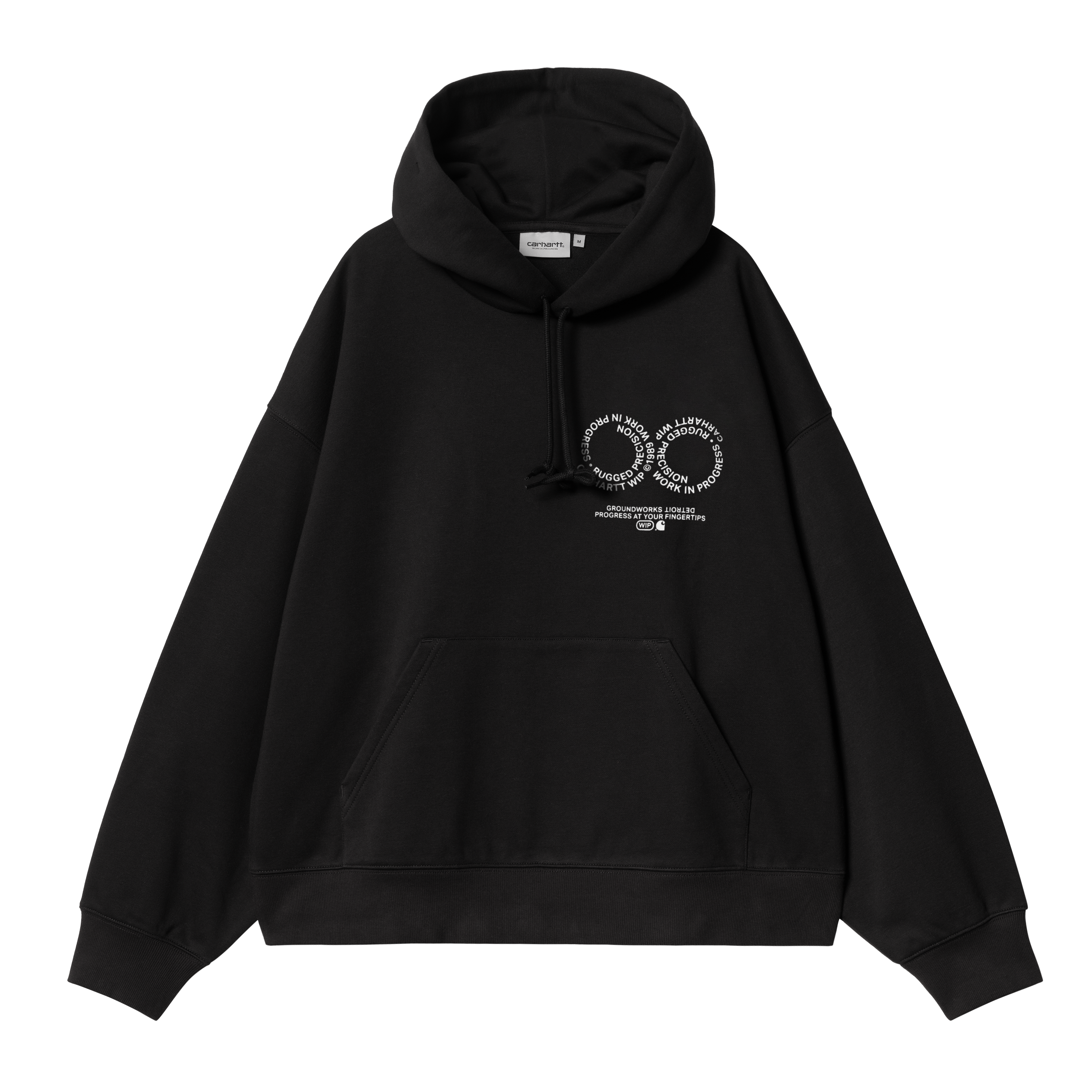 Carhartt WIP Hooded Rotation Sweatshirt, Black / White