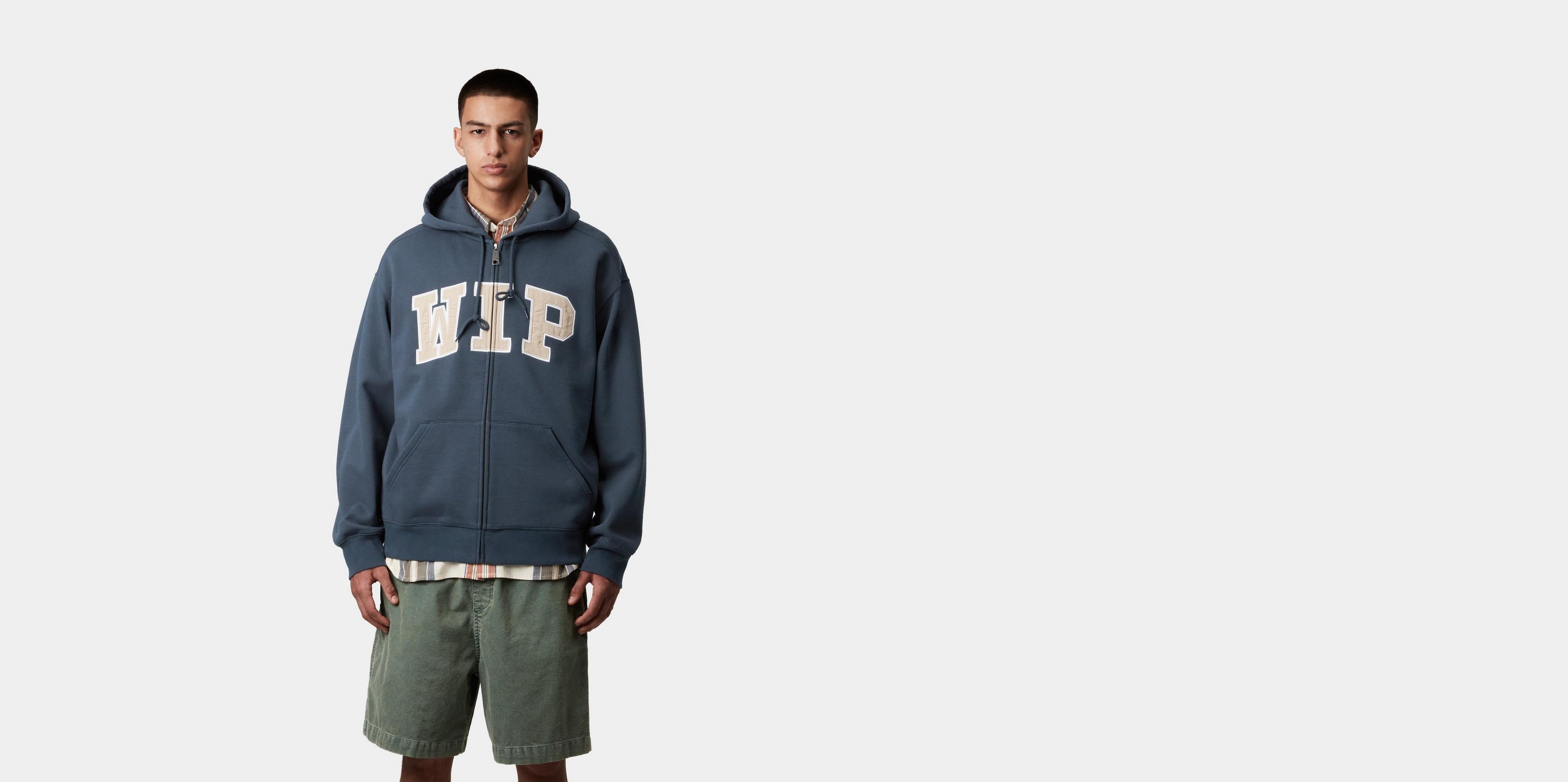【CARHARTT WIP】HOODED SWEAT JACKET ブルー Carhartt WIP Hooded WIP Sweat Jacket, Dusky Blue | Official