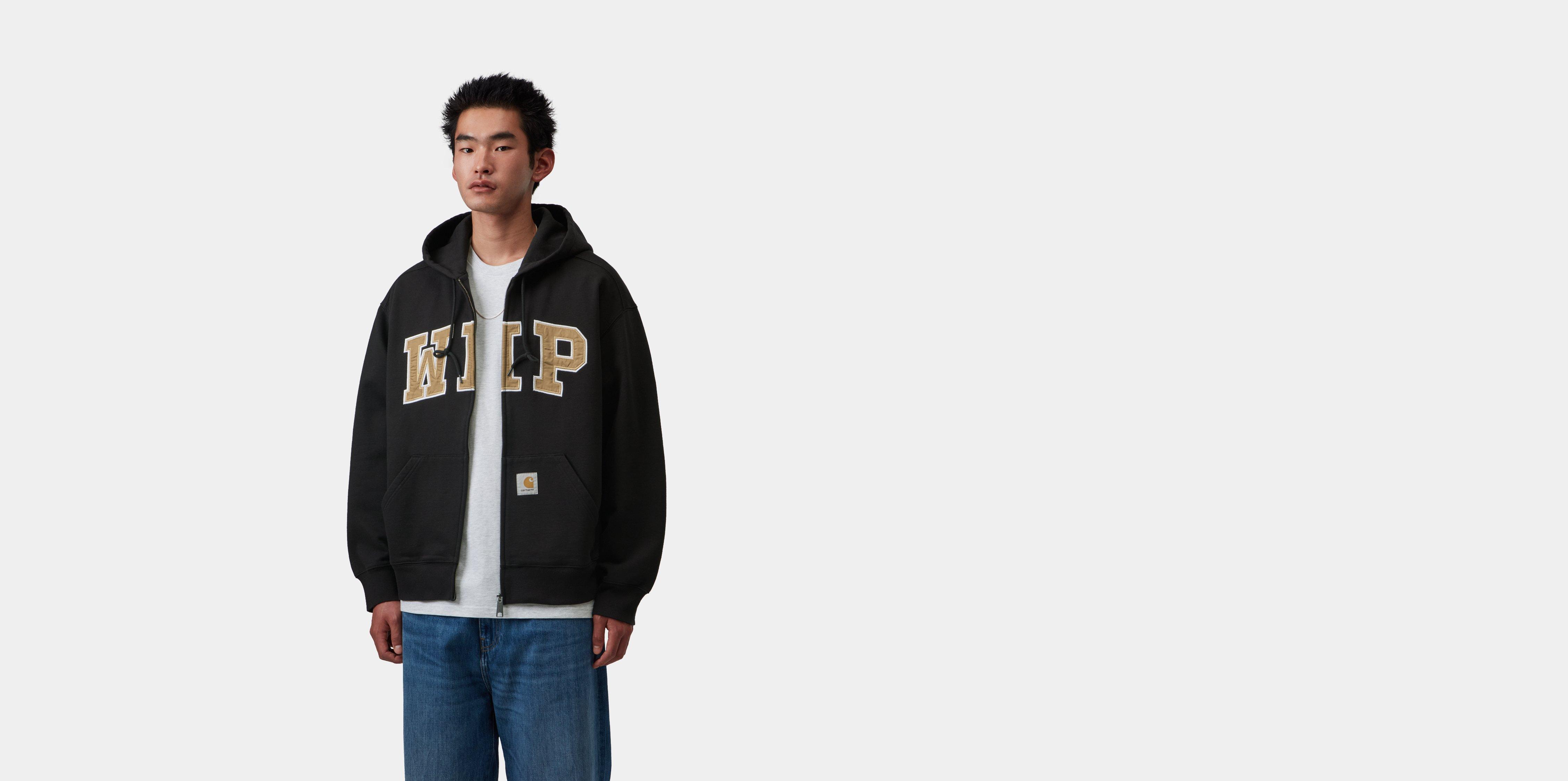Carhartt WIP Hooded WIP Sweat Jacket Black stone washed | S | Men