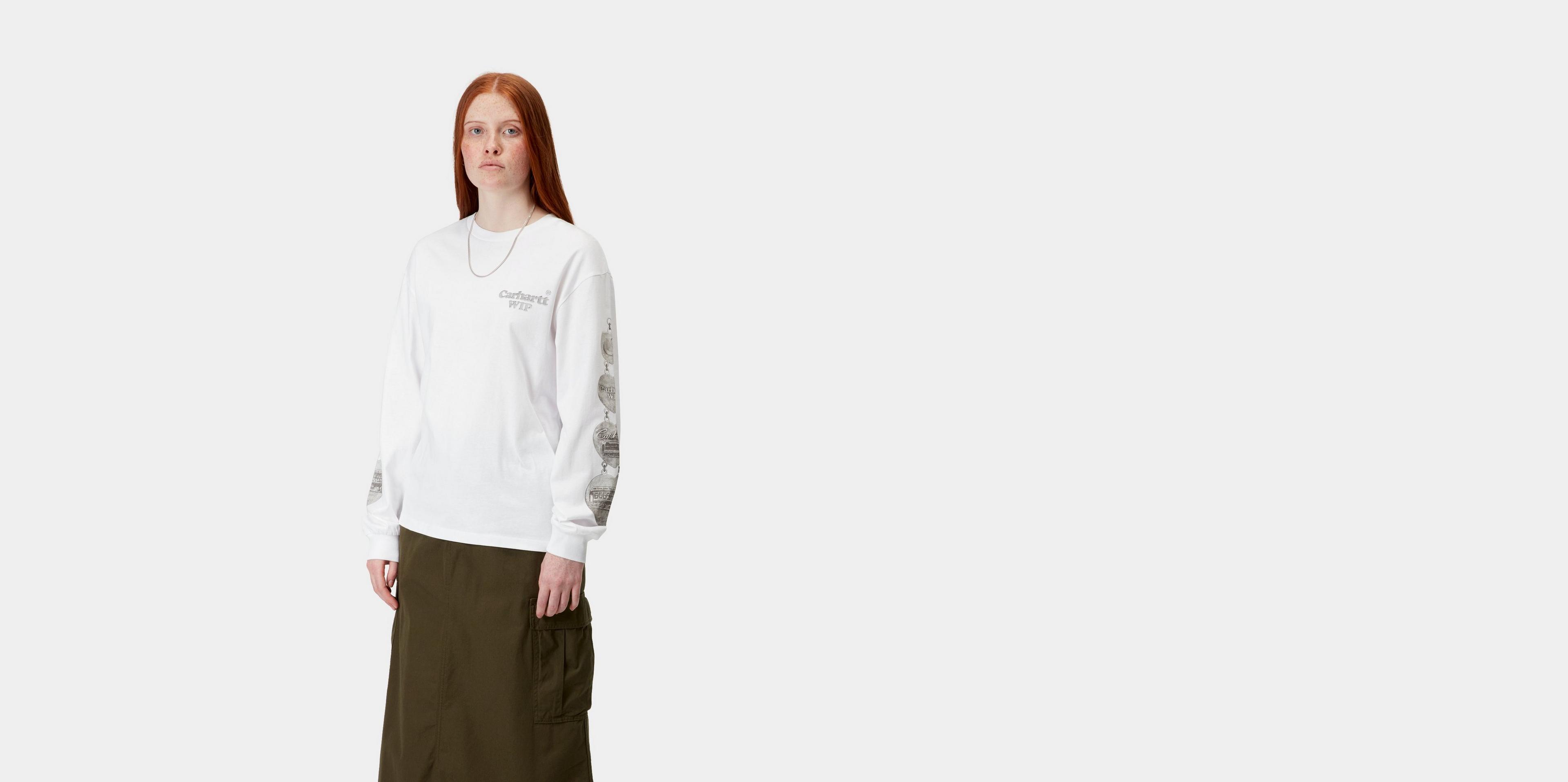 Carhartt WIP W' L/S Hartt Chain T-Shirt, White | Official