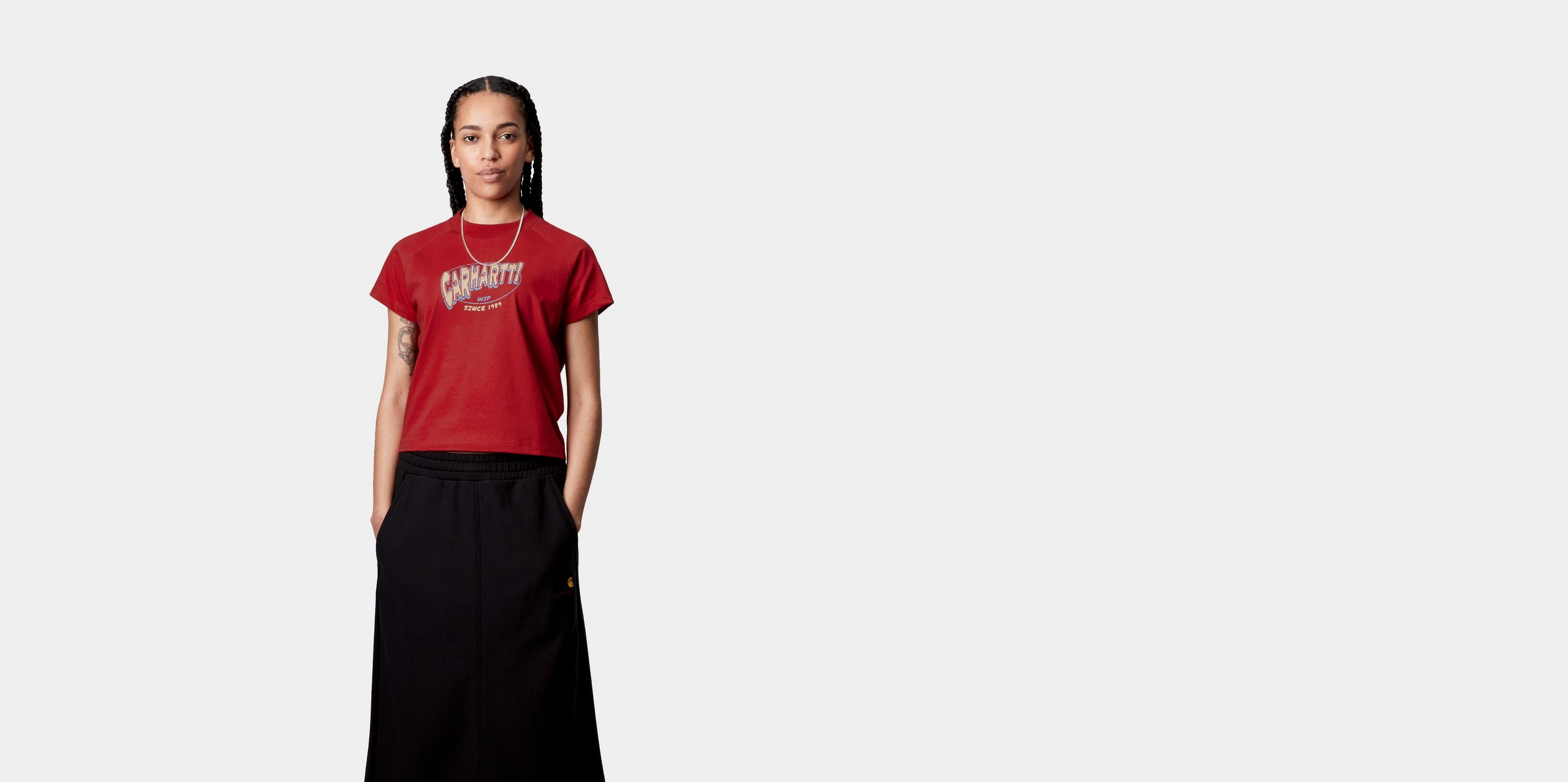 tシャツ 「Carhartt WIP」W' S/S HOT SCRIPT T-SHIRT レディース Carhartt WIP W' S/S Hot Script T-Shirt, Cherry | Official