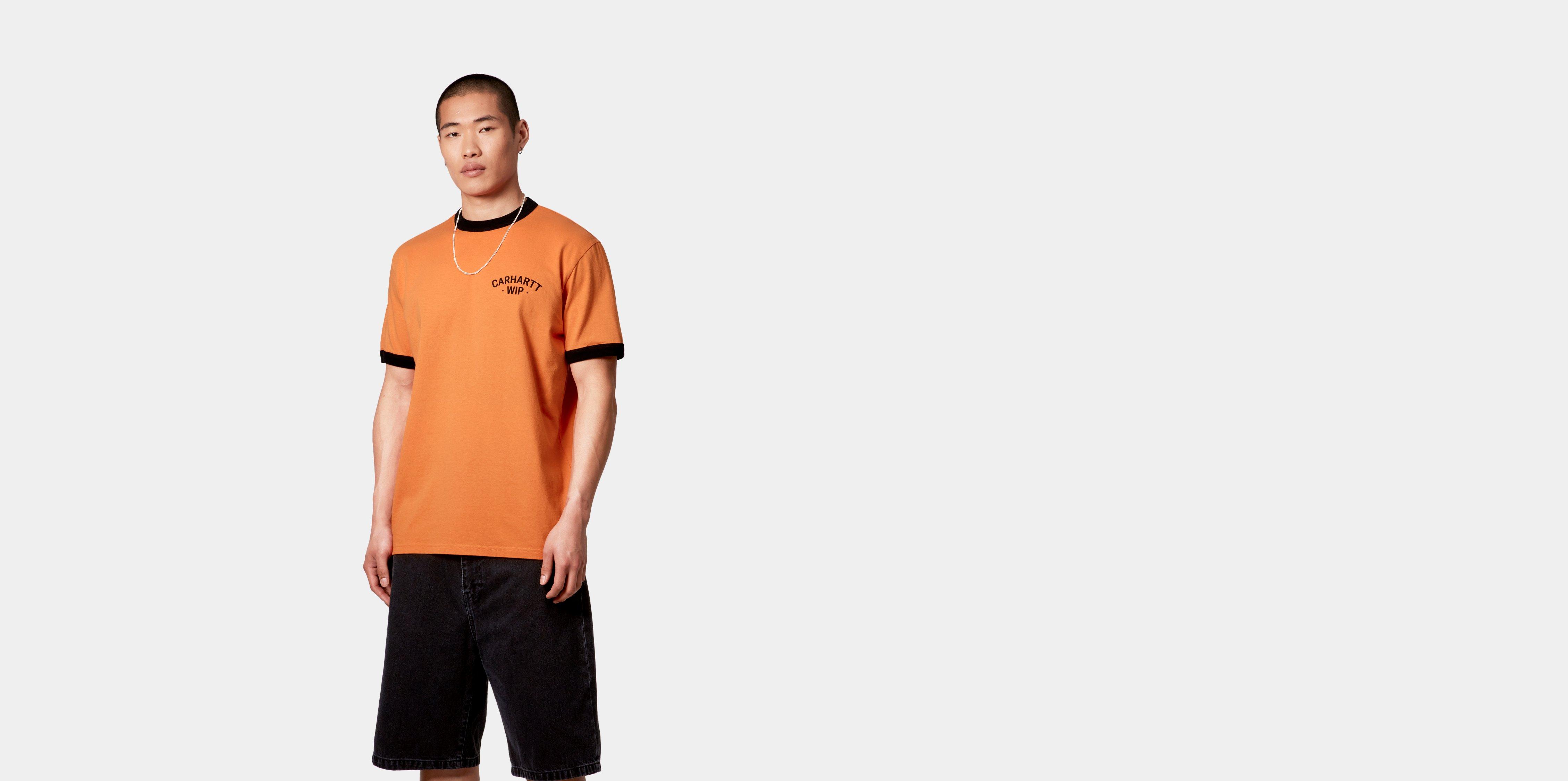大人気★CARHARTT★S/S 89 RINGER T-SHIRT INK/追跡O Carhartt WIP S/S 89 Ringer T-Shirt, Pumpkin / Black