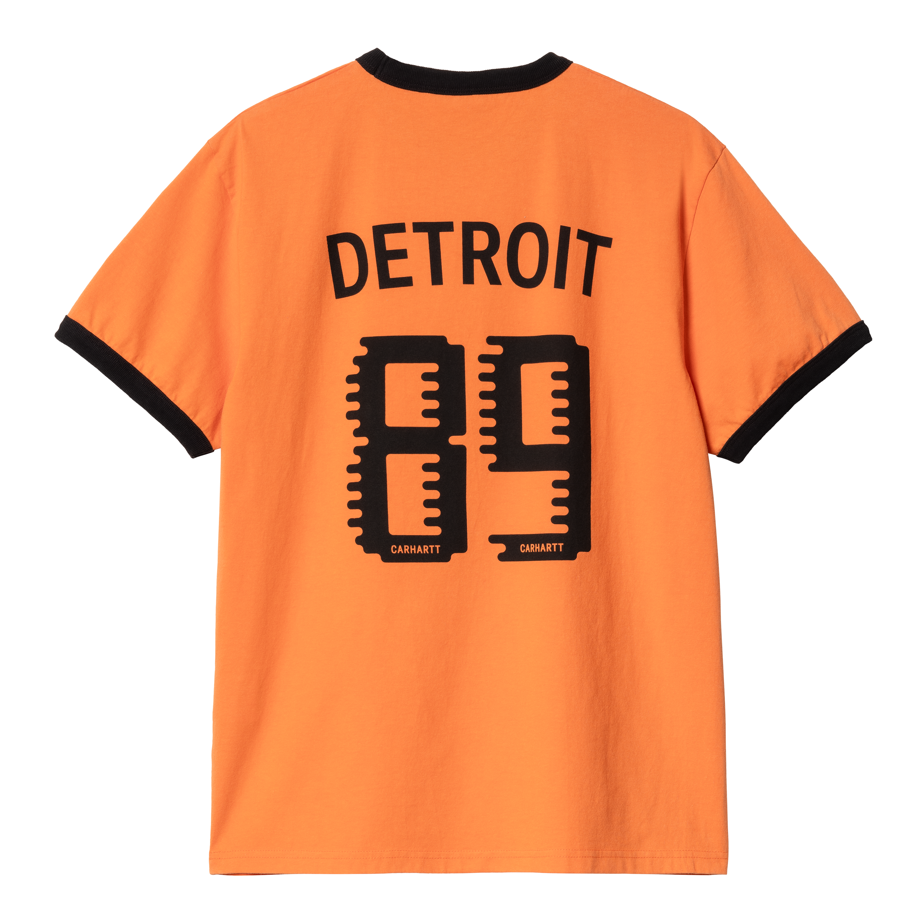Carhartt WIP S/S 89 Ringer T-Shirt, Pumpkin / Black