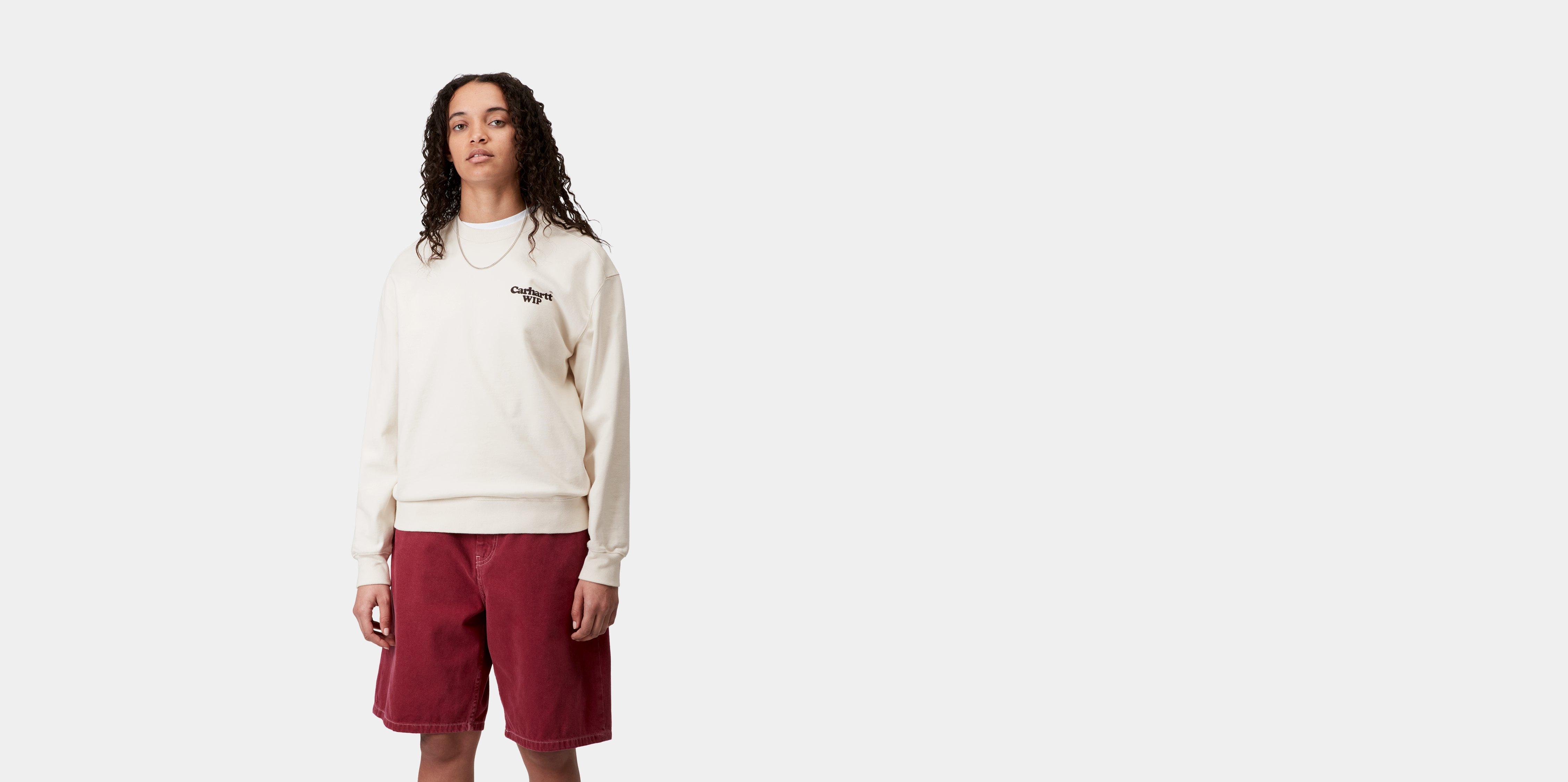 Carhartt WIP Women's Button Sweatshirt en Blanco