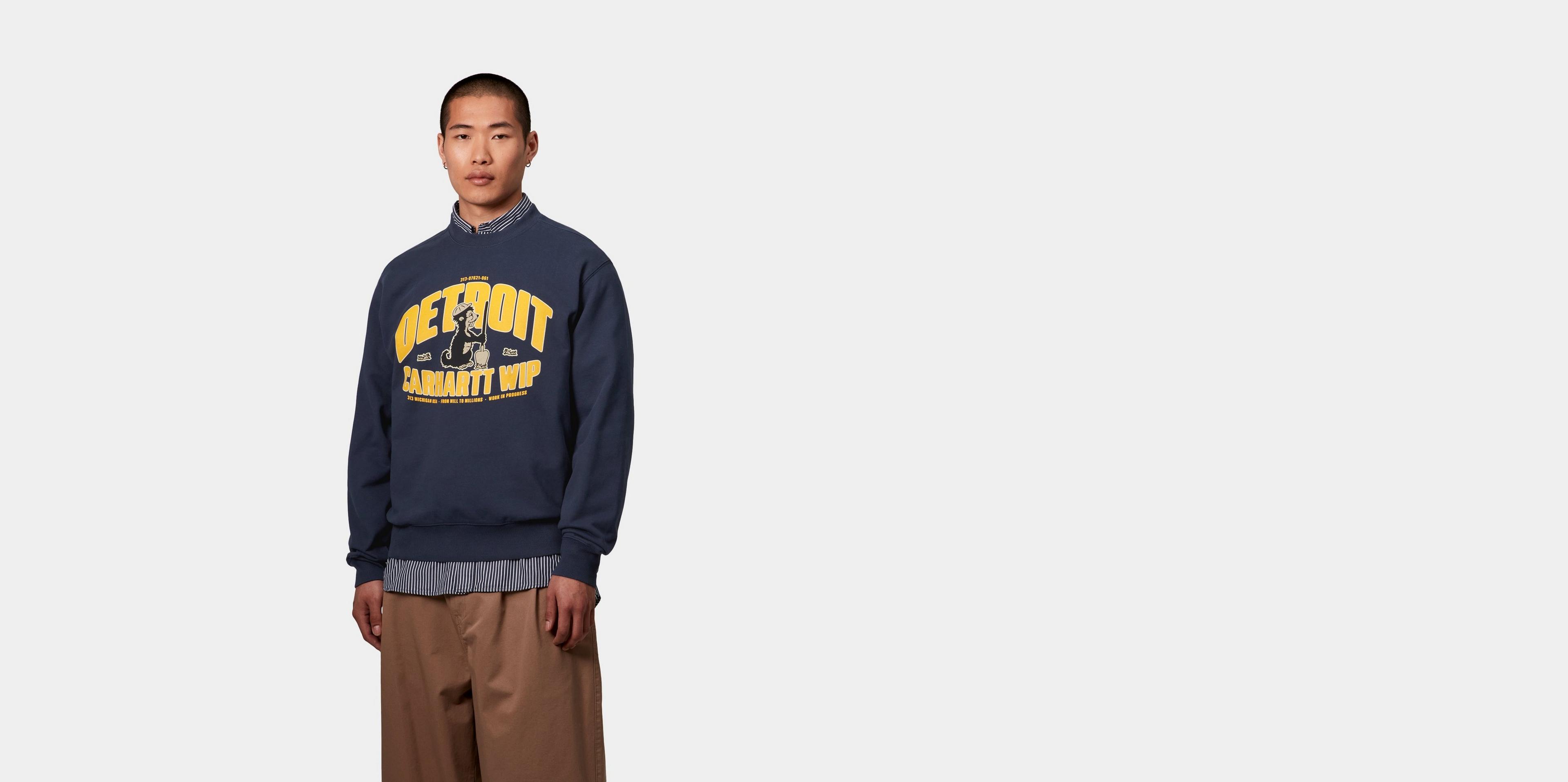【Carhartt】 ★ UNDERGROUND SWEATSHIRT ★ LOOSE FIT Carhartt WIP Underground Sweatshirt, Blue | Official Online