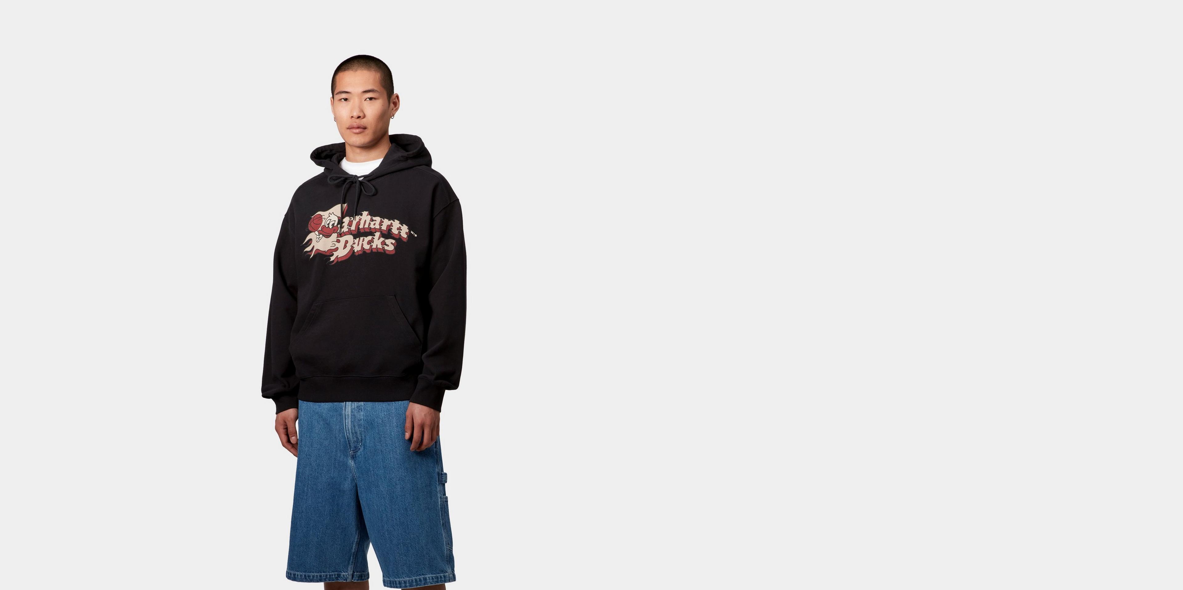 Carhartt WIP Hooded Flaming Ducks Sweatshirt, Black