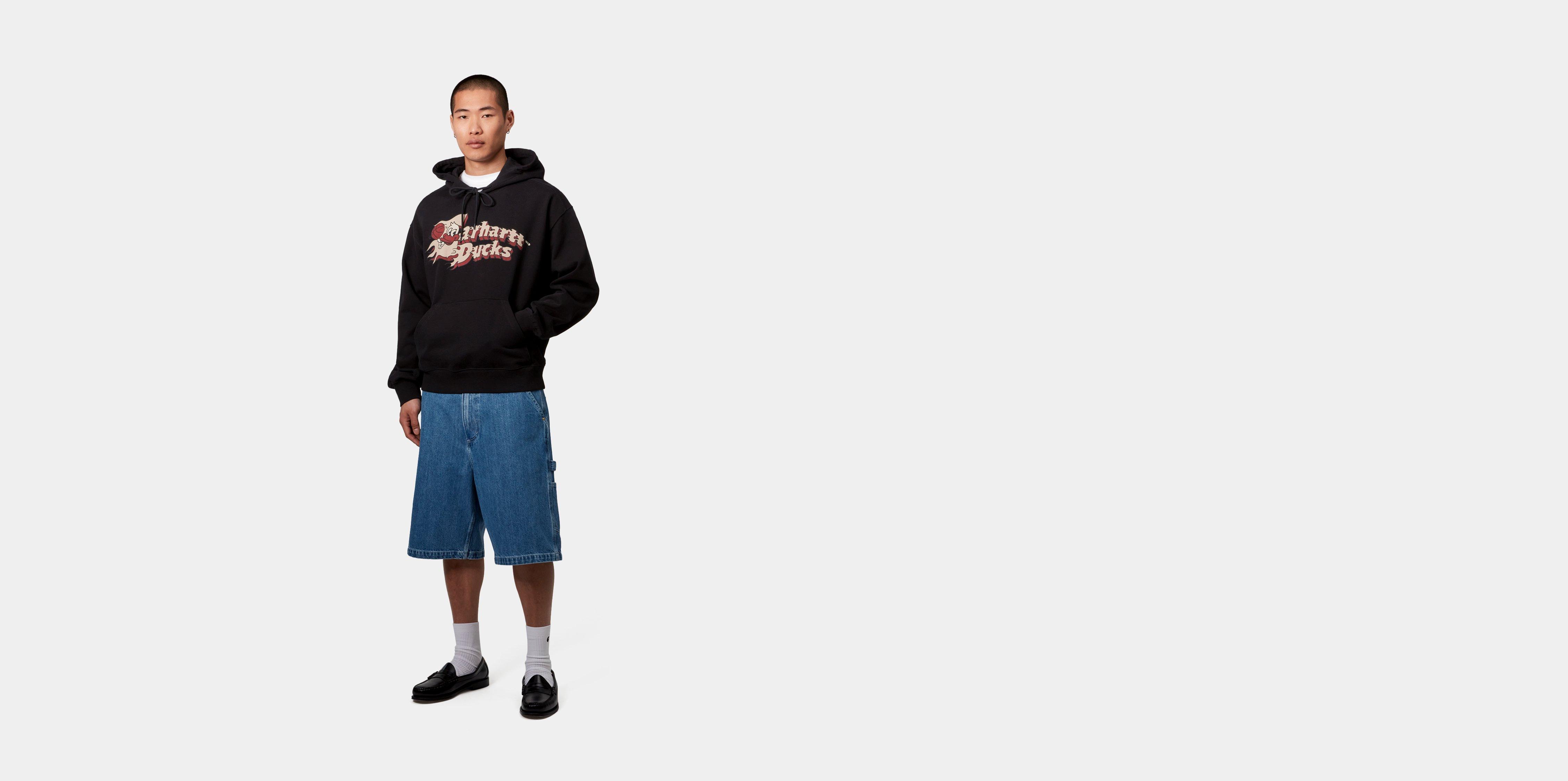 【carhartt】\"Flaming Ducks\"フード付き スウェットシャツ/3色 Carhartt WIP Hooded Flaming Ducks Sweatshirt, Grey Heather