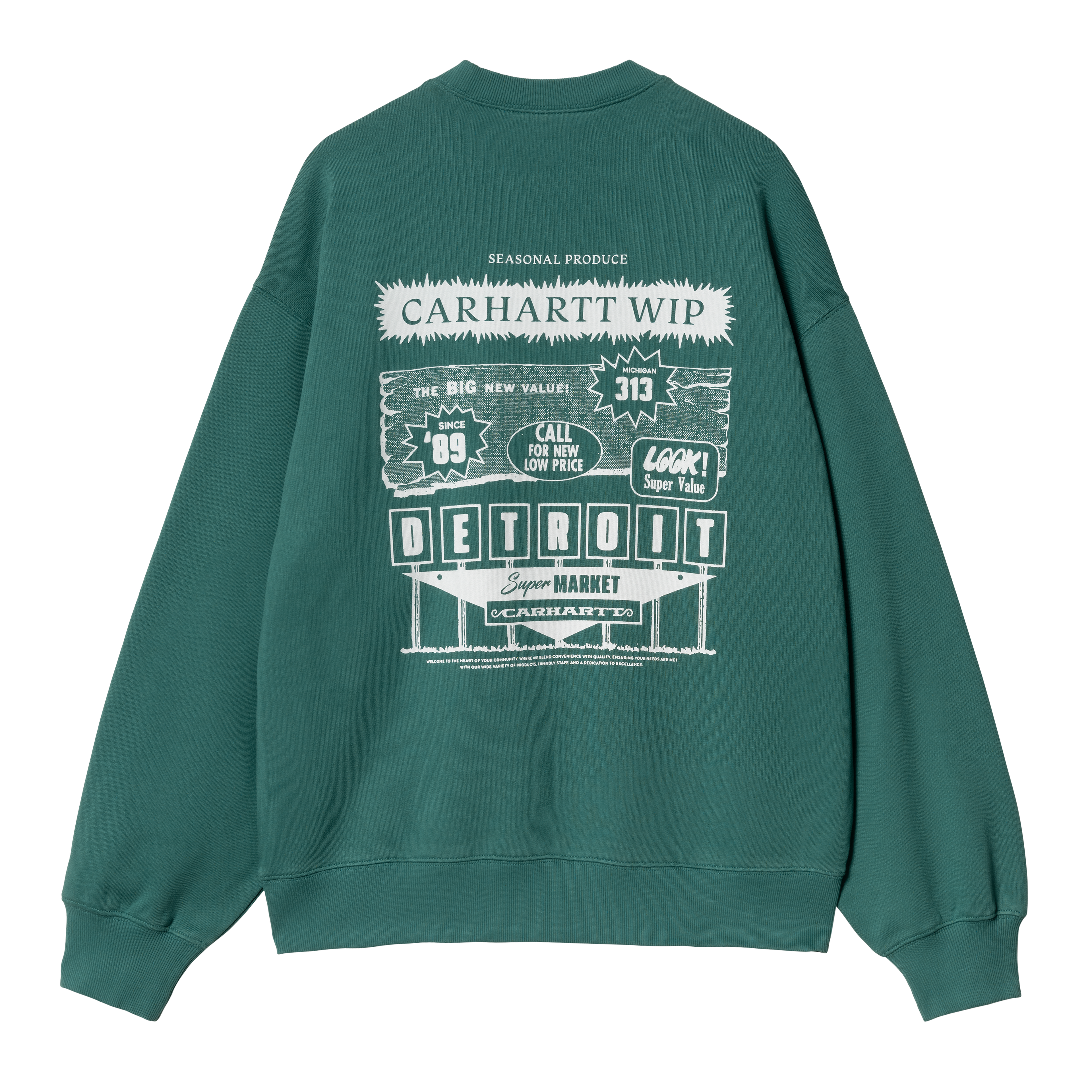 Carhartt WIP Catalogue Sweatshirt, Rainforest / White