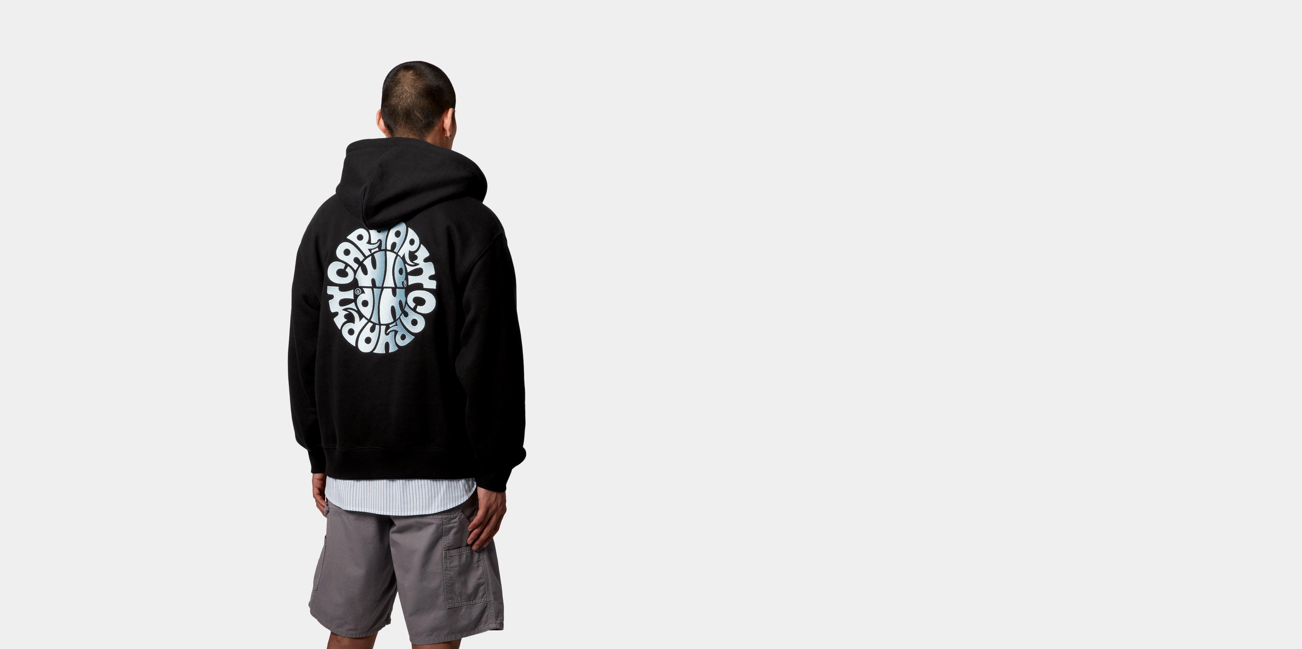 ★2025SS新作★CARHARTT★HOODED JAZZY SWEAT JACKET Carhartt WIP Hooded Jazzy Sweat Jacket, Black / Air Sky