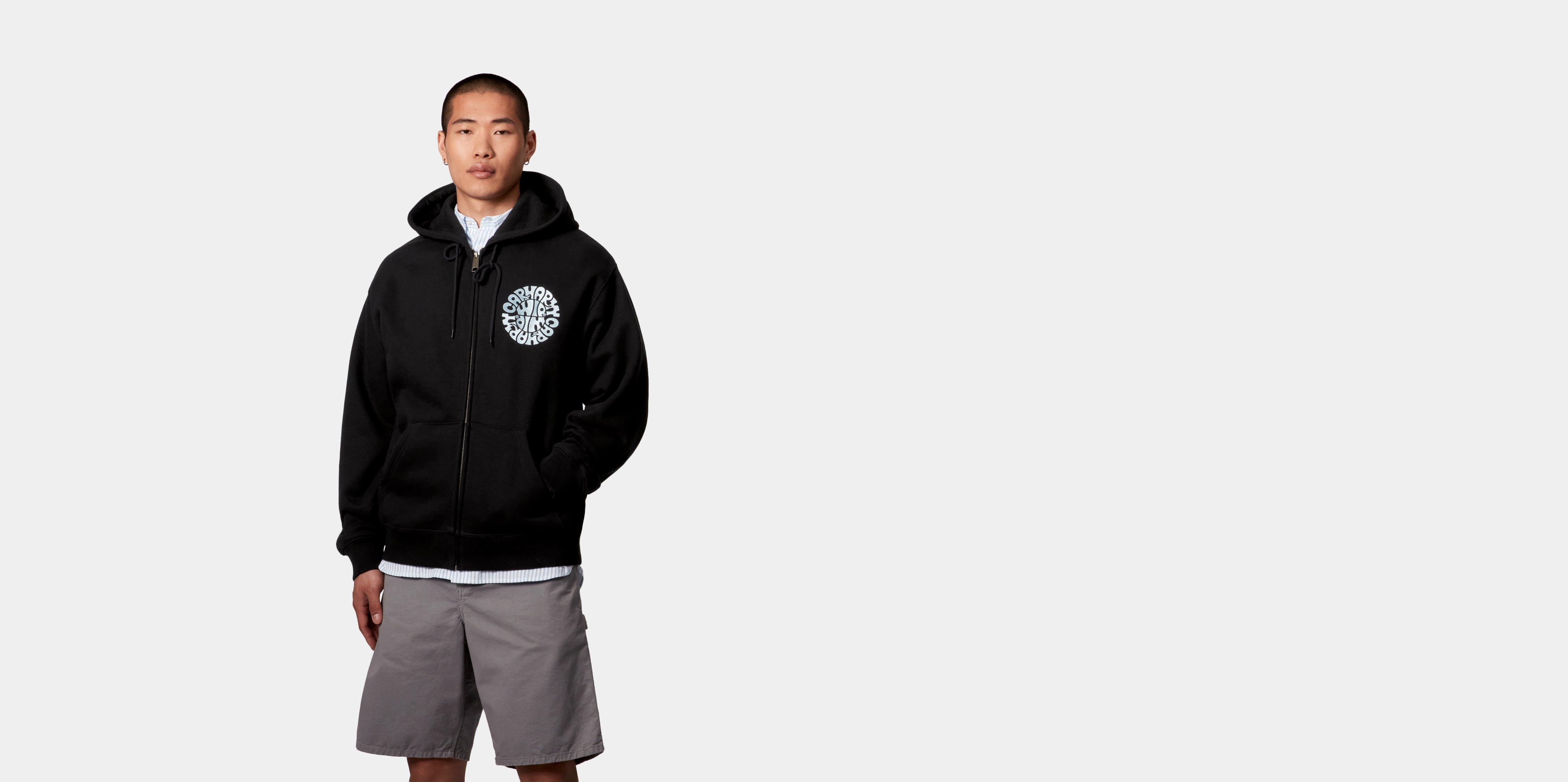 Carhartt WIP Hooded Jazzy Sweat Jacket, Black / Air Sky