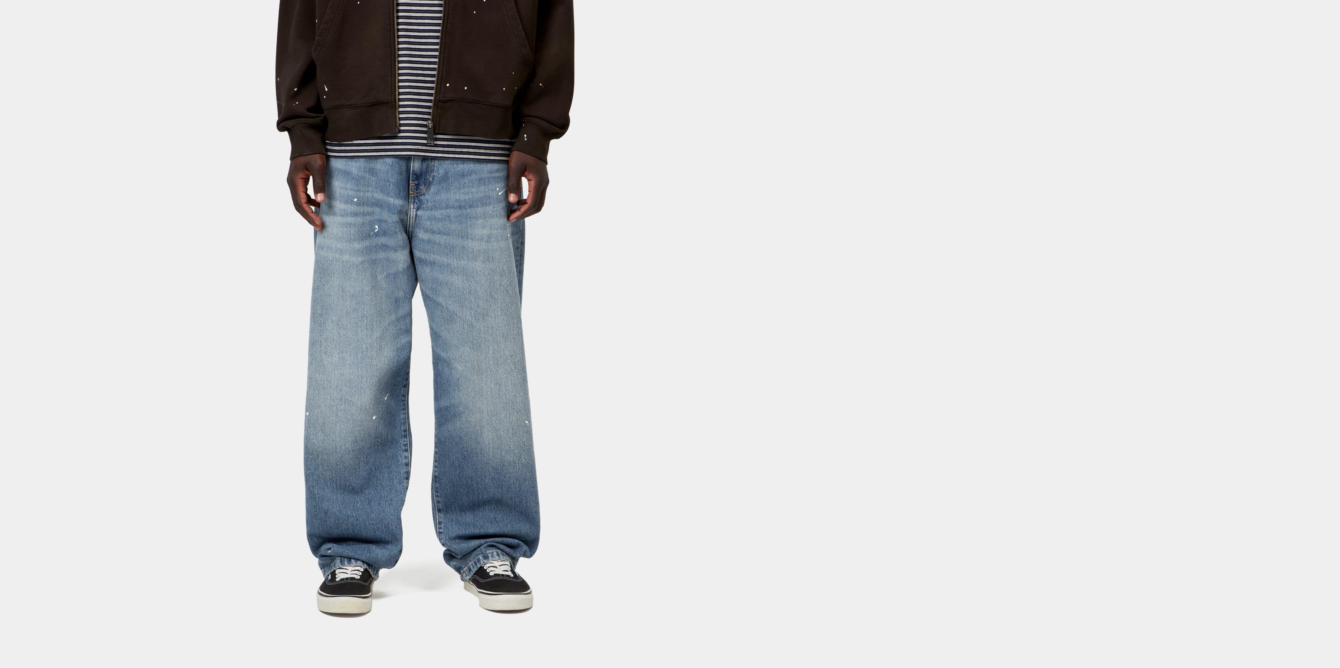 Carhartt WIP Landon Pant Blue destroy wash, splatter | 29 | Men
