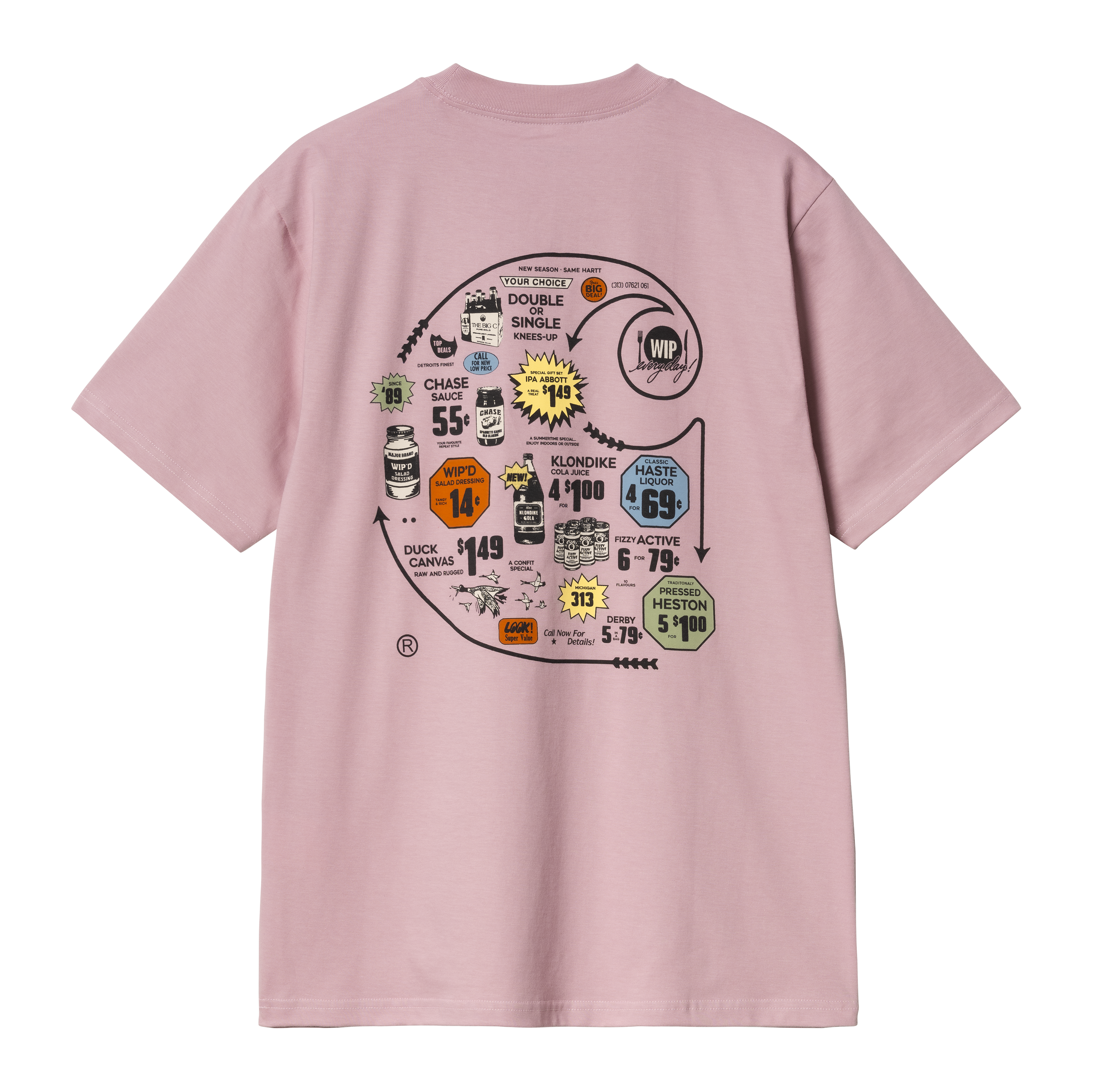 【Carhartt】S/S CATALOGUE T-SHIRT R6392 Carhartt WIP S/S Catalogue T-Shirt Blue Iris / Air Pink