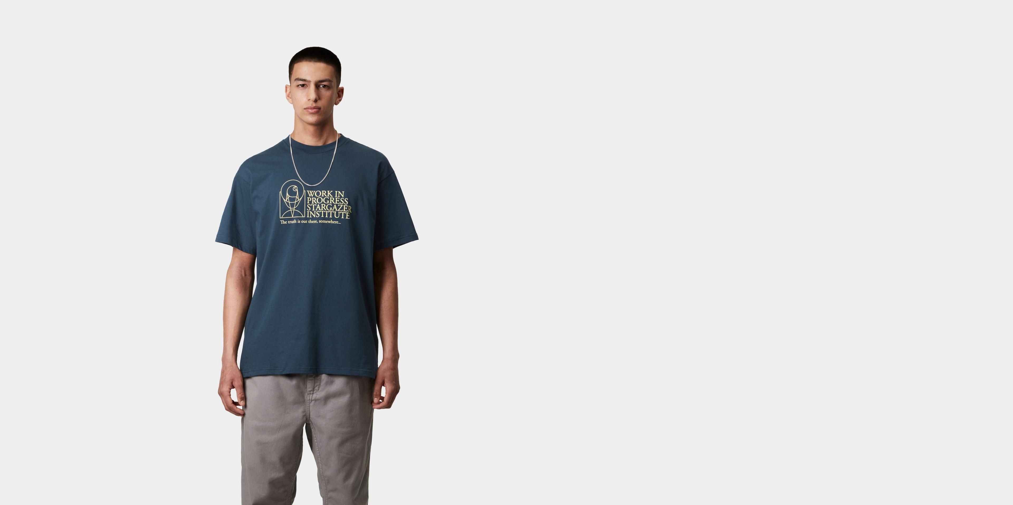 Tシャツ・カットソー Carhartt WIP \"S/S Stargazer\" T-shirt Carhartt WIP S/S Stargazer T-Shirt, Dusky Blue / Yellow