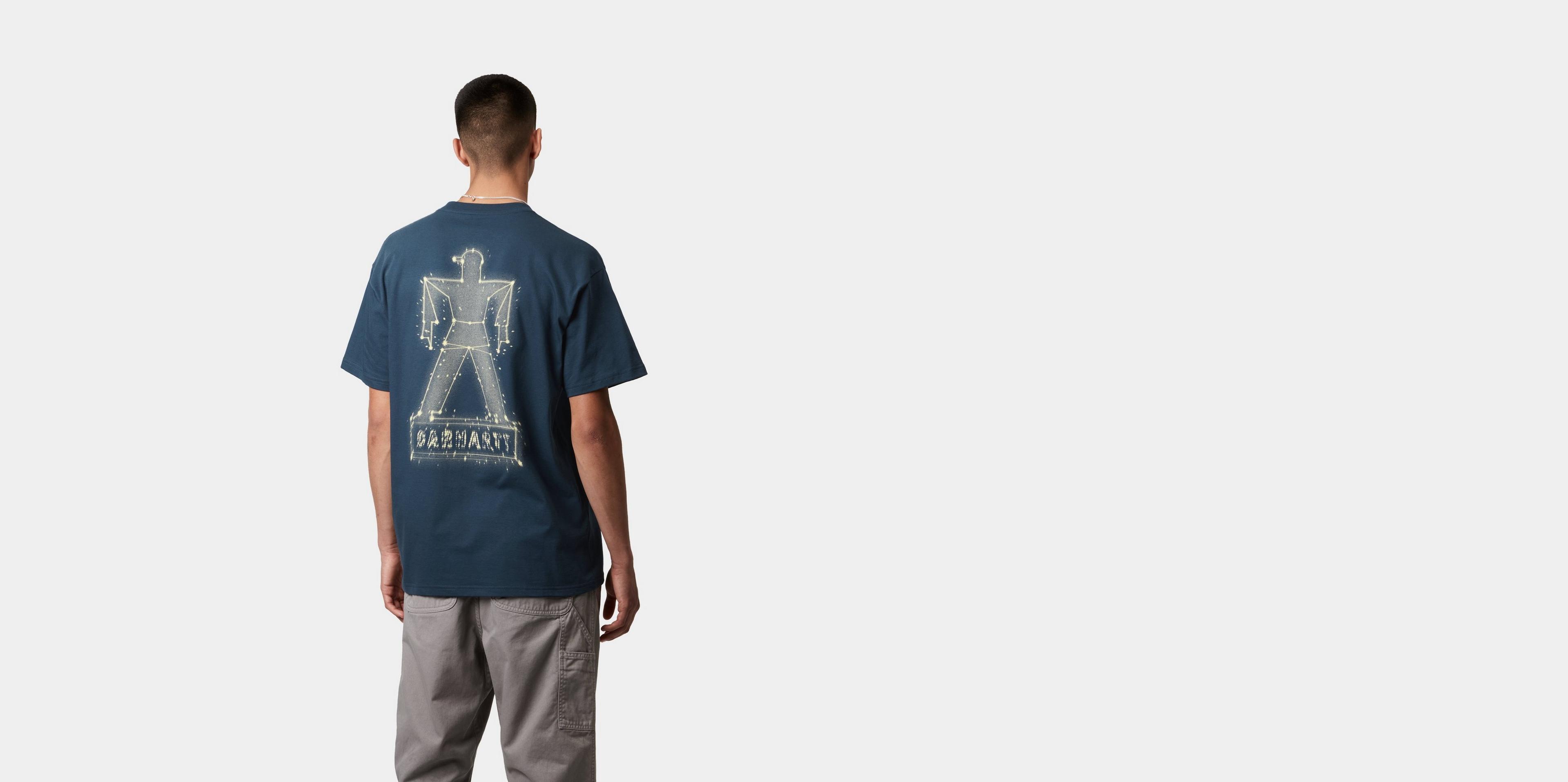 Carhartt WIP S/S Stargazer T-Shirt, Dusky Blue / Yellow