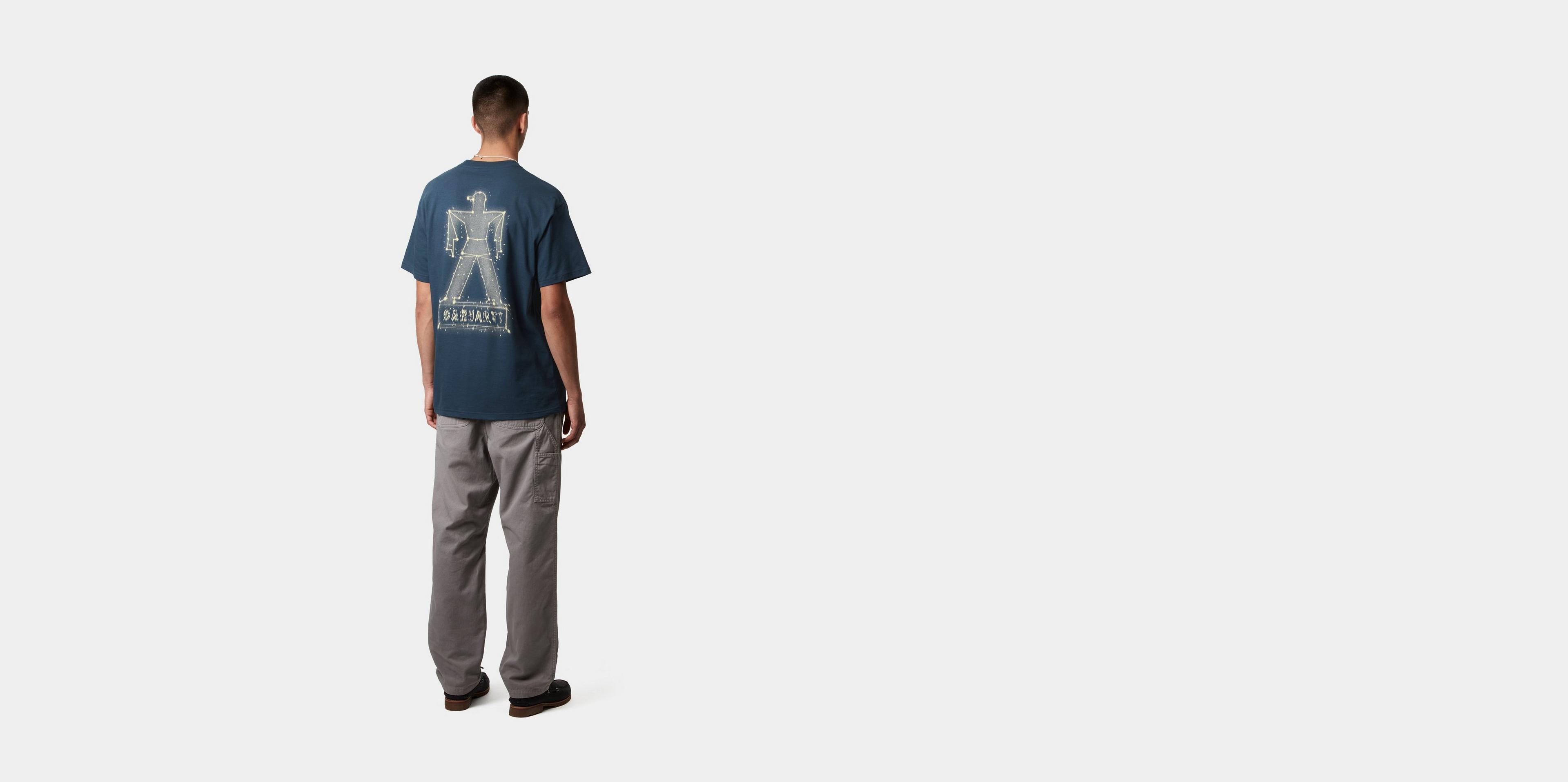 Carhartt WIP S/S Stargazer T-Shirt, Dusky Blue / Yellow