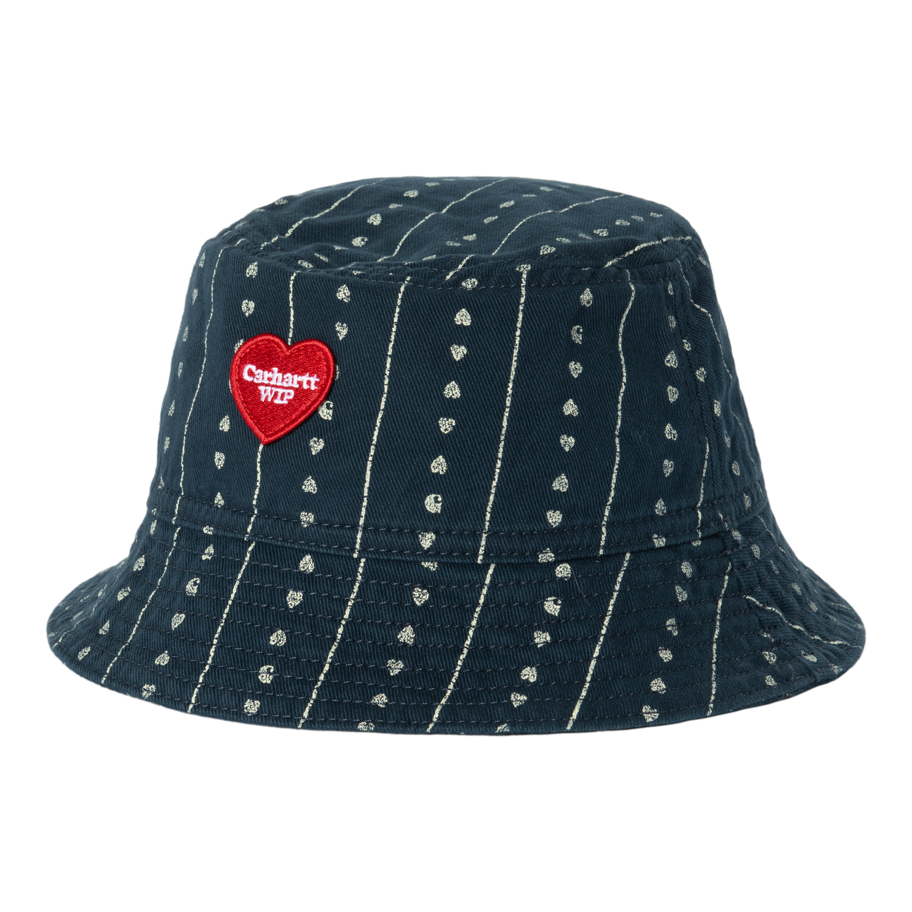 Carhartt WIP Drewe Bucket Hat, Heart C Pinstripe, Ink